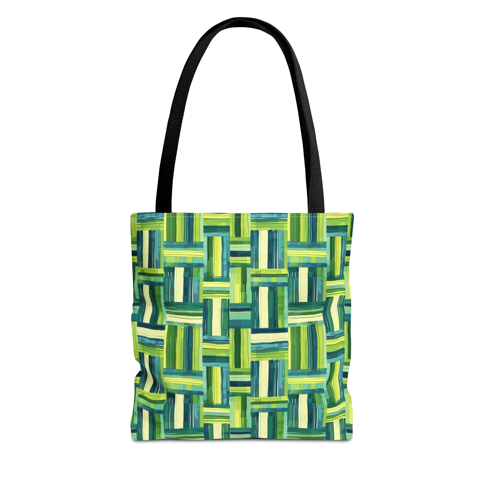 Verdant Green Basketweave Tote Bag - Weave a Little Green Magic into Your Day! Available in 3 sizes.