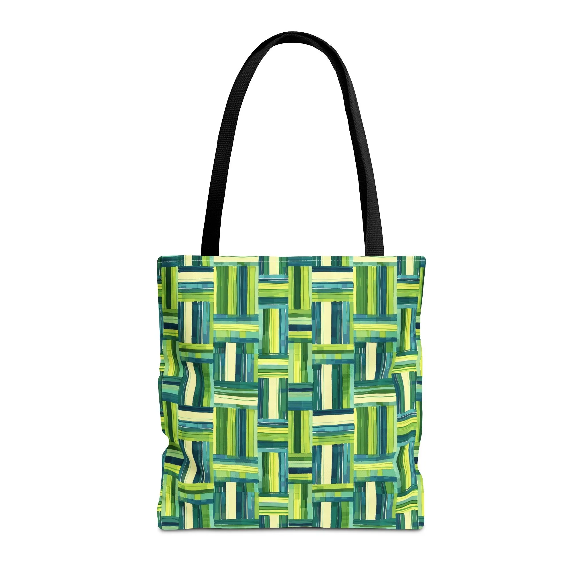 Verdant Green Basketweave Tote Bag - Weave a Little Green Magic into Your Day! Available in 3 sizes.