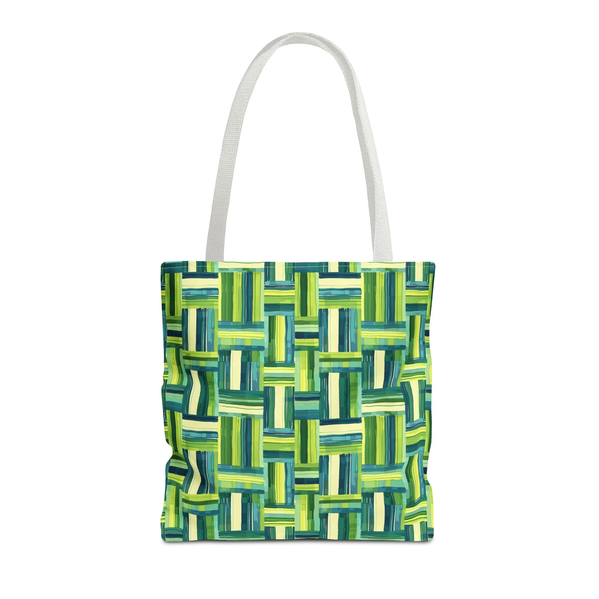 Verdant Green Basketweave Tote Bag - Weave a Little Green Magic into Your Day! Available in 3 sizes.