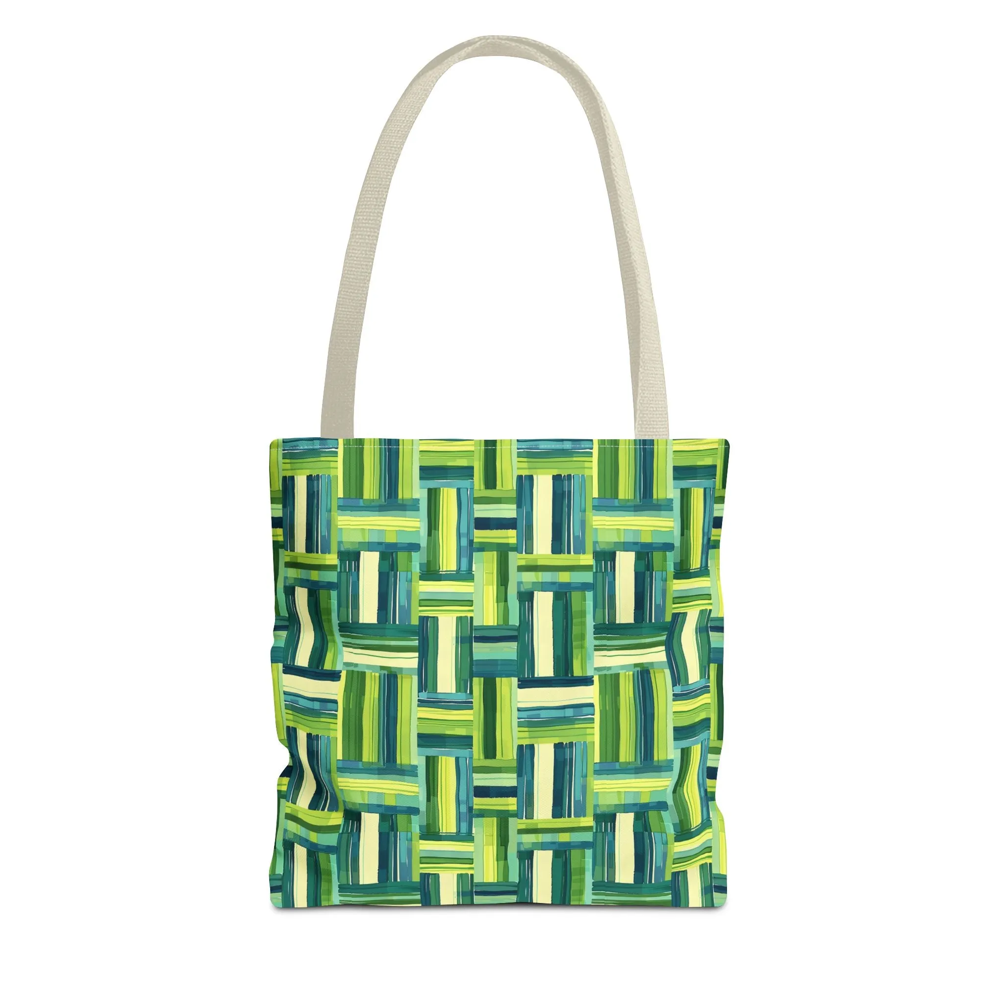 Verdant Green Basketweave Tote Bag - Weave a Little Green Magic into Your Day! Available in 3 sizes.