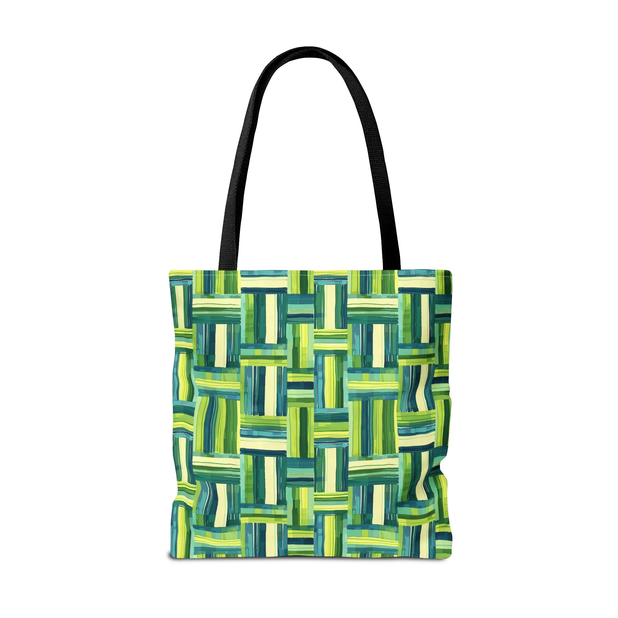 Verdant Green Basketweave Tote Bag - Weave a Little Green Magic into Your Day! Available in 3 sizes.