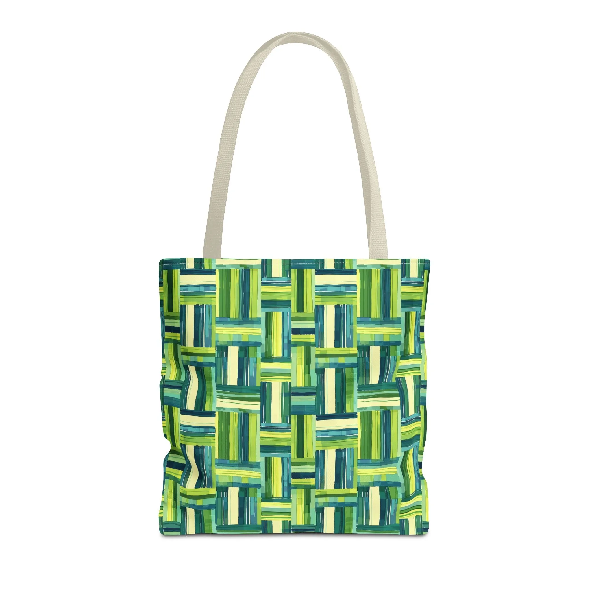 Verdant Green Basketweave Tote Bag - Weave a Little Green Magic into Your Day! Available in 3 sizes.