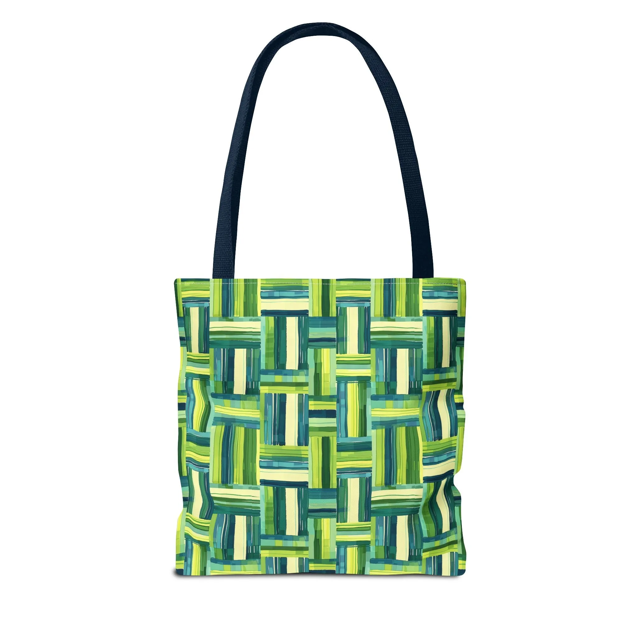 Verdant Green Basketweave Tote Bag - Weave a Little Green Magic into Your Day! Available in 3 sizes.