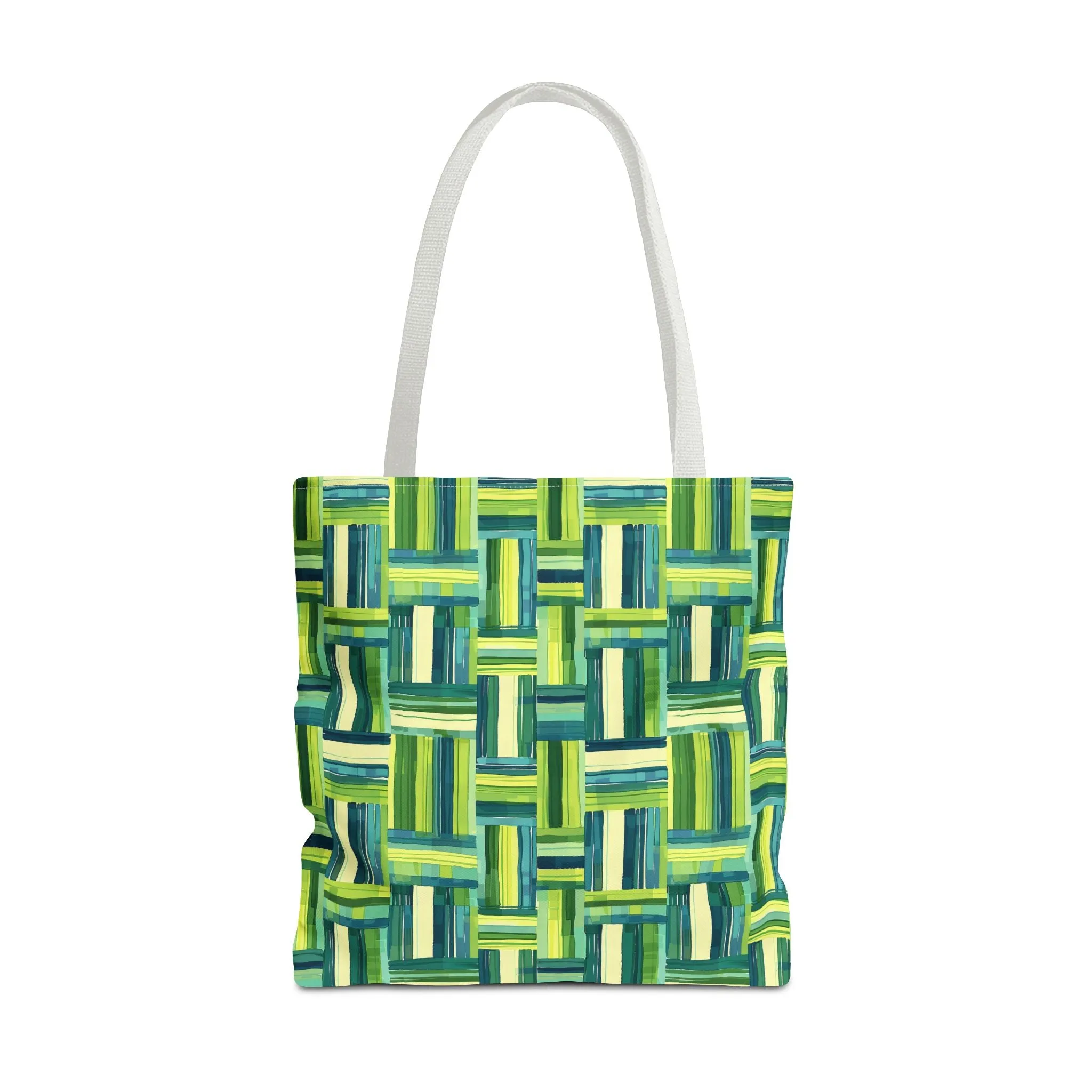 Verdant Green Basketweave Tote Bag - Weave a Little Green Magic into Your Day! Available in 3 sizes.