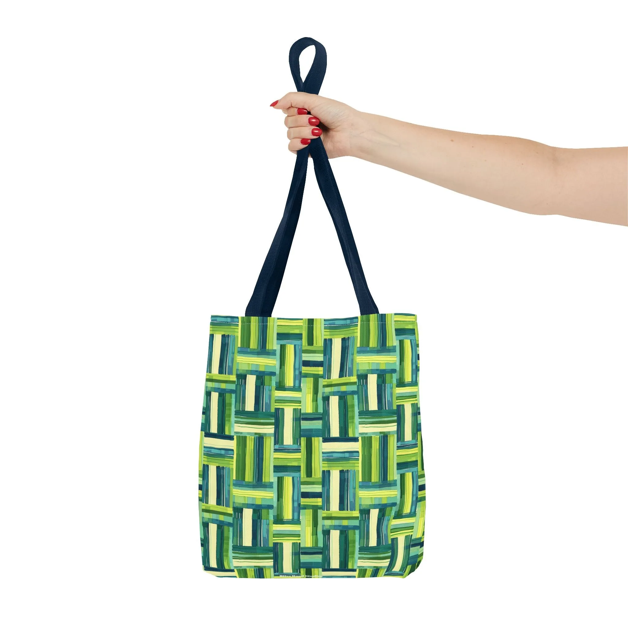 Verdant Green Basketweave Tote Bag - Weave a Little Green Magic into Your Day! Available in 3 sizes.