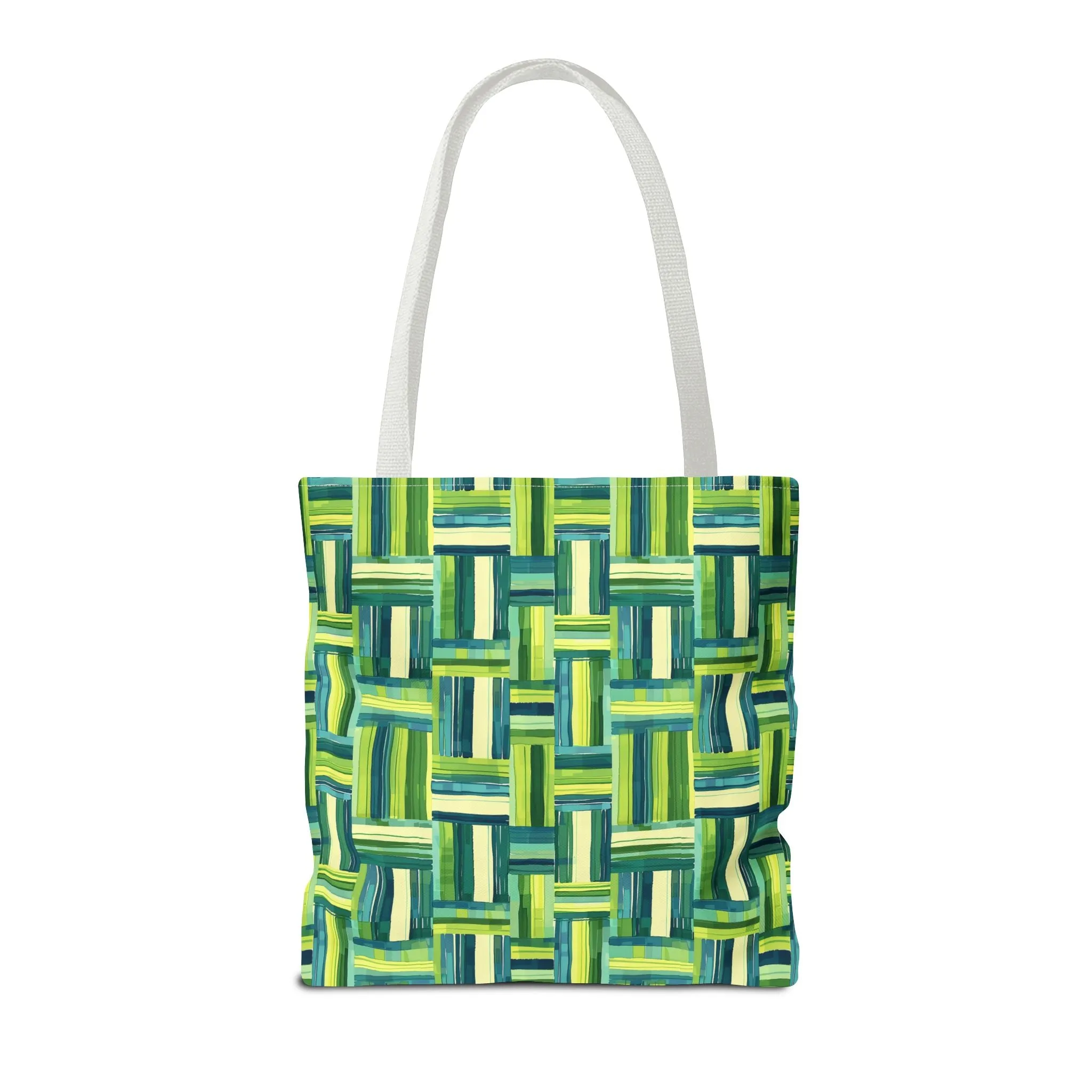Verdant Green Basketweave Tote Bag - Weave a Little Green Magic into Your Day! Available in 3 sizes.
