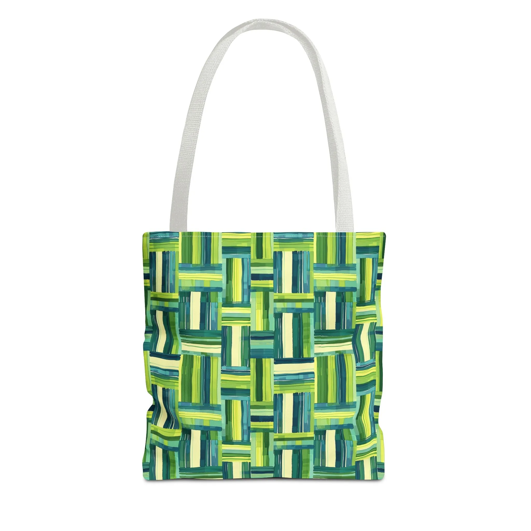 Verdant Green Basketweave Tote Bag - Weave a Little Green Magic into Your Day! Available in 3 sizes.
