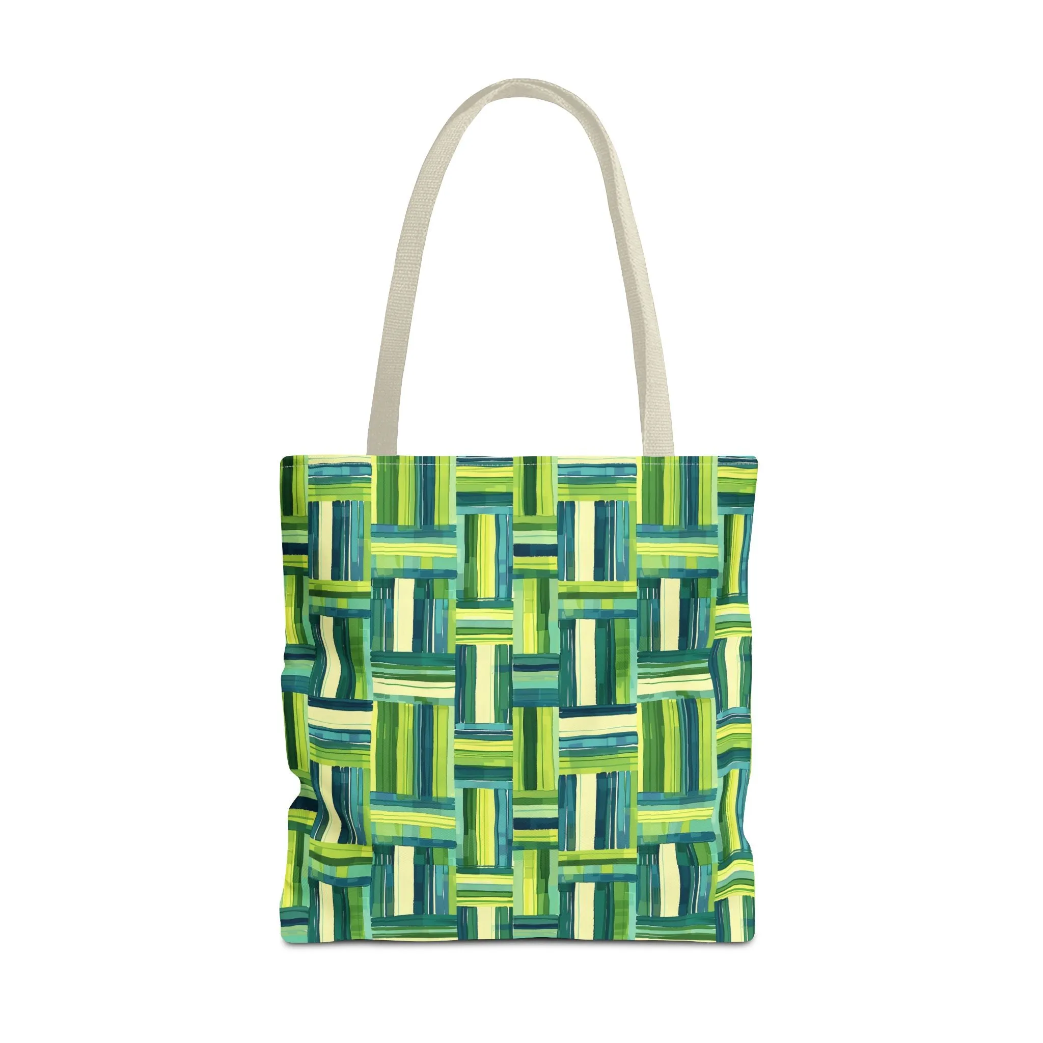 Verdant Green Basketweave Tote Bag - Weave a Little Green Magic into Your Day! Available in 3 sizes.