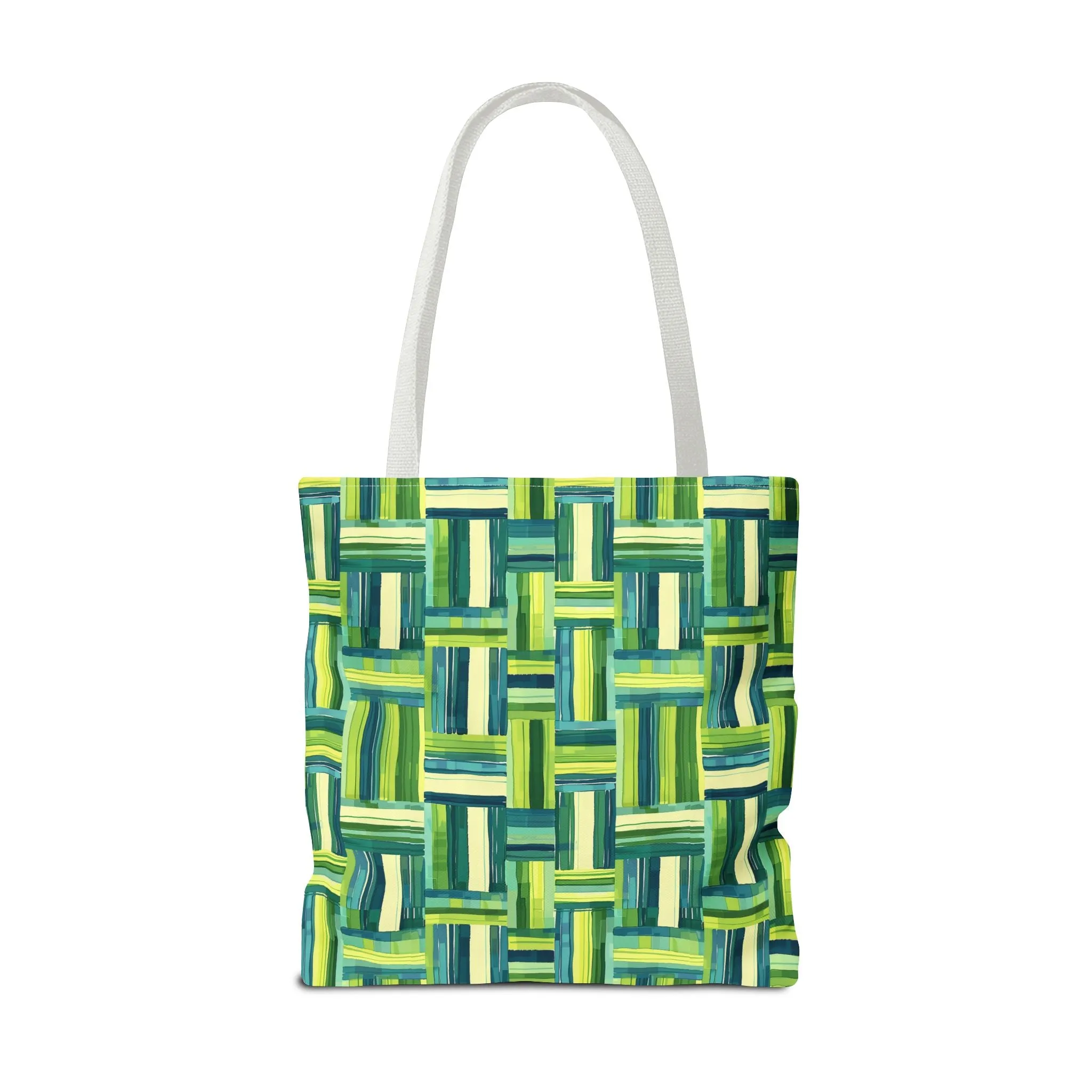 Verdant Green Basketweave Tote Bag - Weave a Little Green Magic into Your Day! Available in 3 sizes.