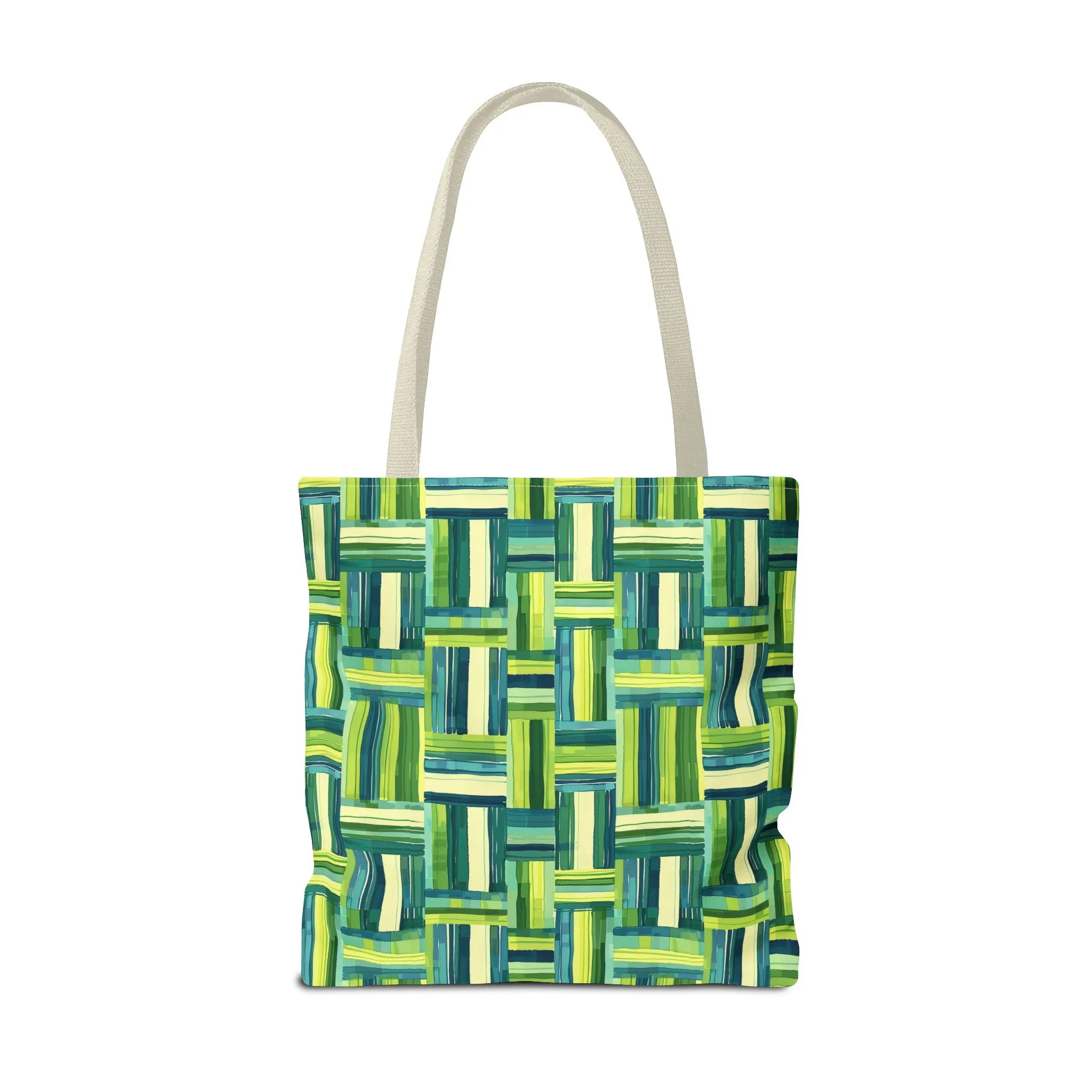 Verdant Green Basketweave Tote Bag - Weave a Little Green Magic into Your Day! Available in 3 sizes.