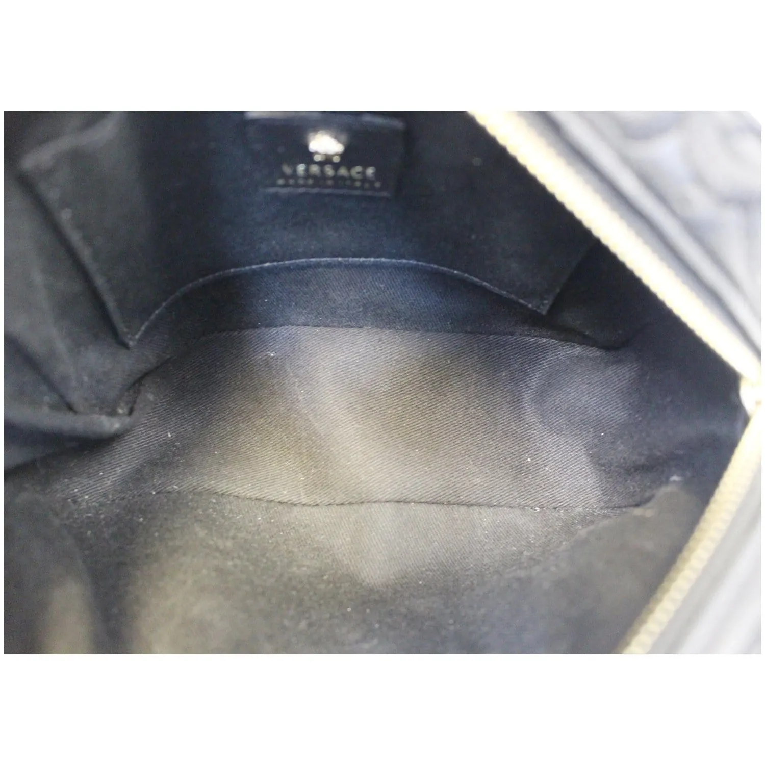 VERSACE Embroidered Baroque Shoulder Bag Black