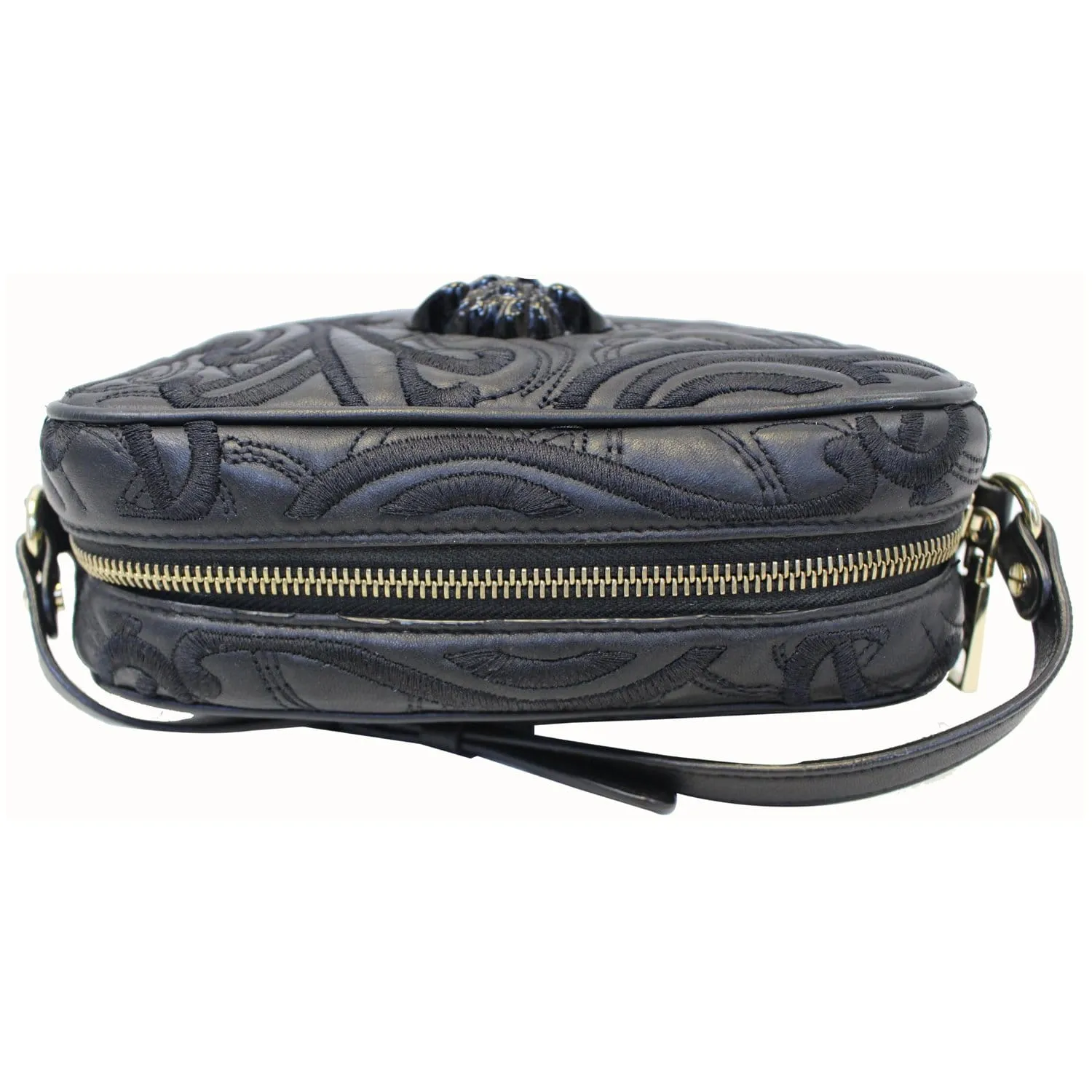 VERSACE Embroidered Baroque Shoulder Bag Black