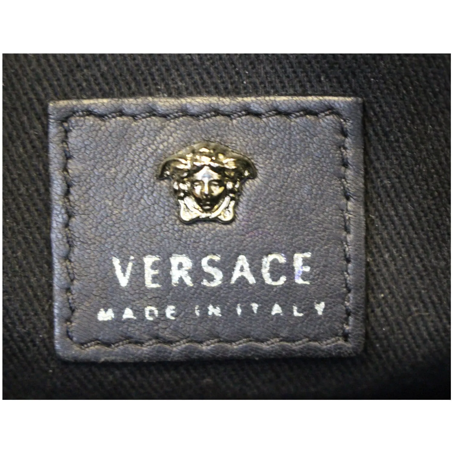 VERSACE Embroidered Baroque Shoulder Bag Black
