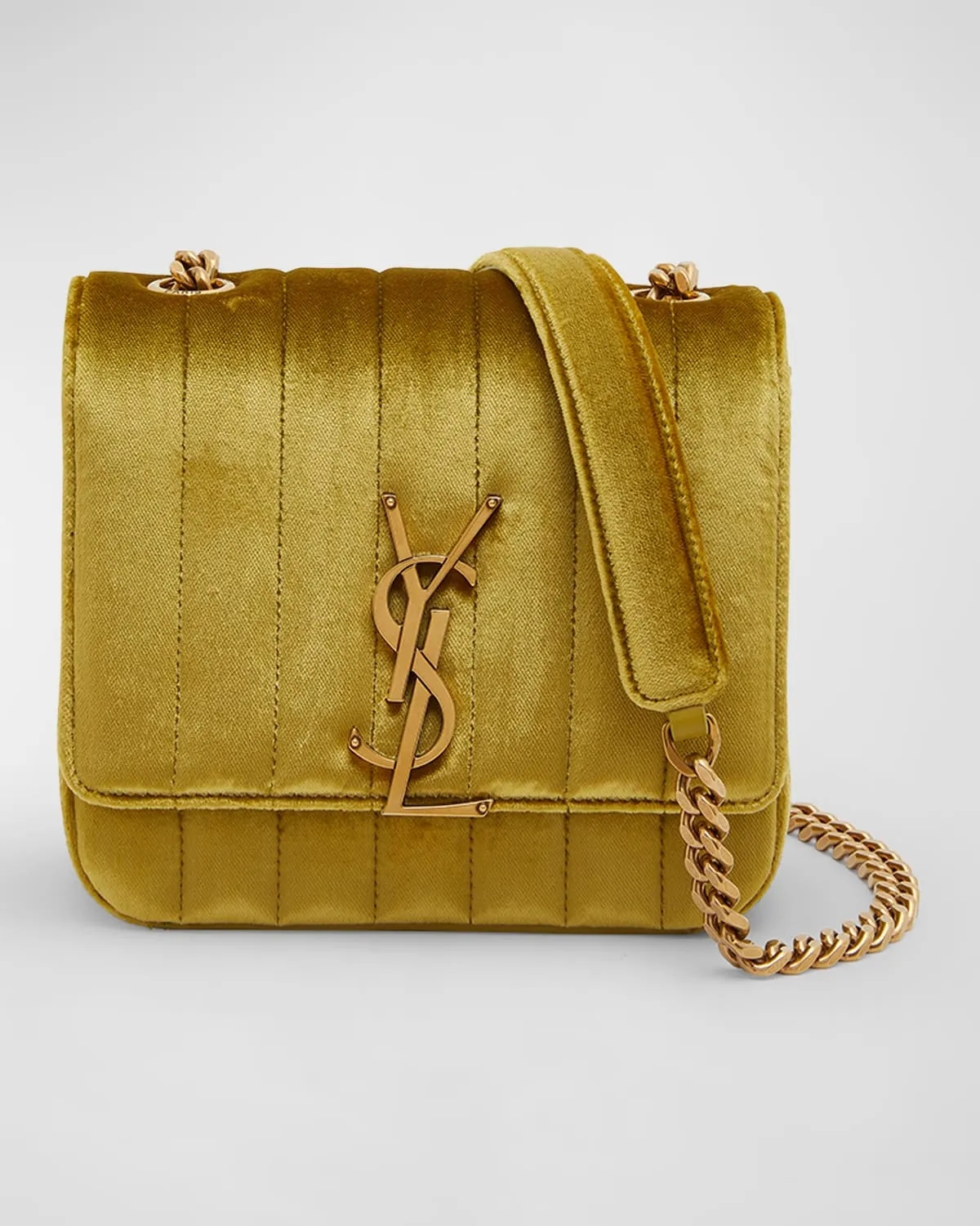 Vicky Small YSL Crossbody Bag in Quilted Velvet