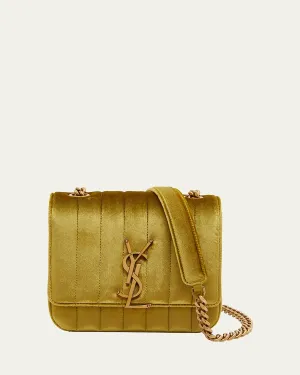 Vicky Small YSL Crossbody Bag in Quilted Velvet
