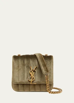 Vicky Small YSL Crossbody Bag in Quilted Velvet