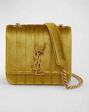 Vicky Small YSL Crossbody Bag in Quilted Velvet