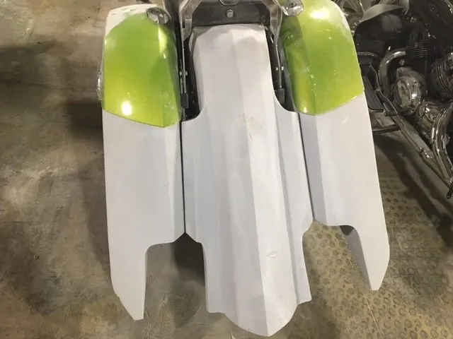 Victory Cross Country 6" Trendsetter Extended Hard Saddlebags Out &amp; Down Bags   Rear Fender Dual Cut Out