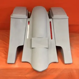 Victory Kingpin 6" Extended Hard Saddlebags Out &amp; Down Bags   LED Rear Fender Dual Cut Out   Lids