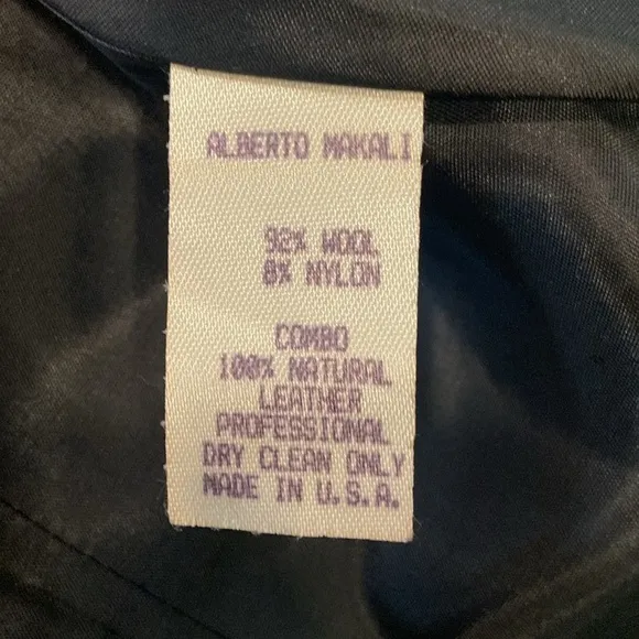 Vintage Alberto Makali leather trimmed wool cropped jacket Sz 4