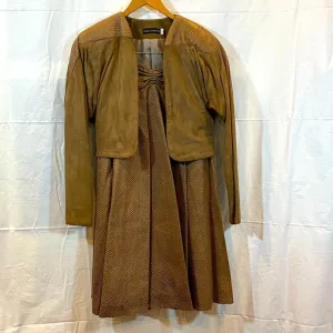Vintage brown leather Pamela swift ltd skirt and jacket