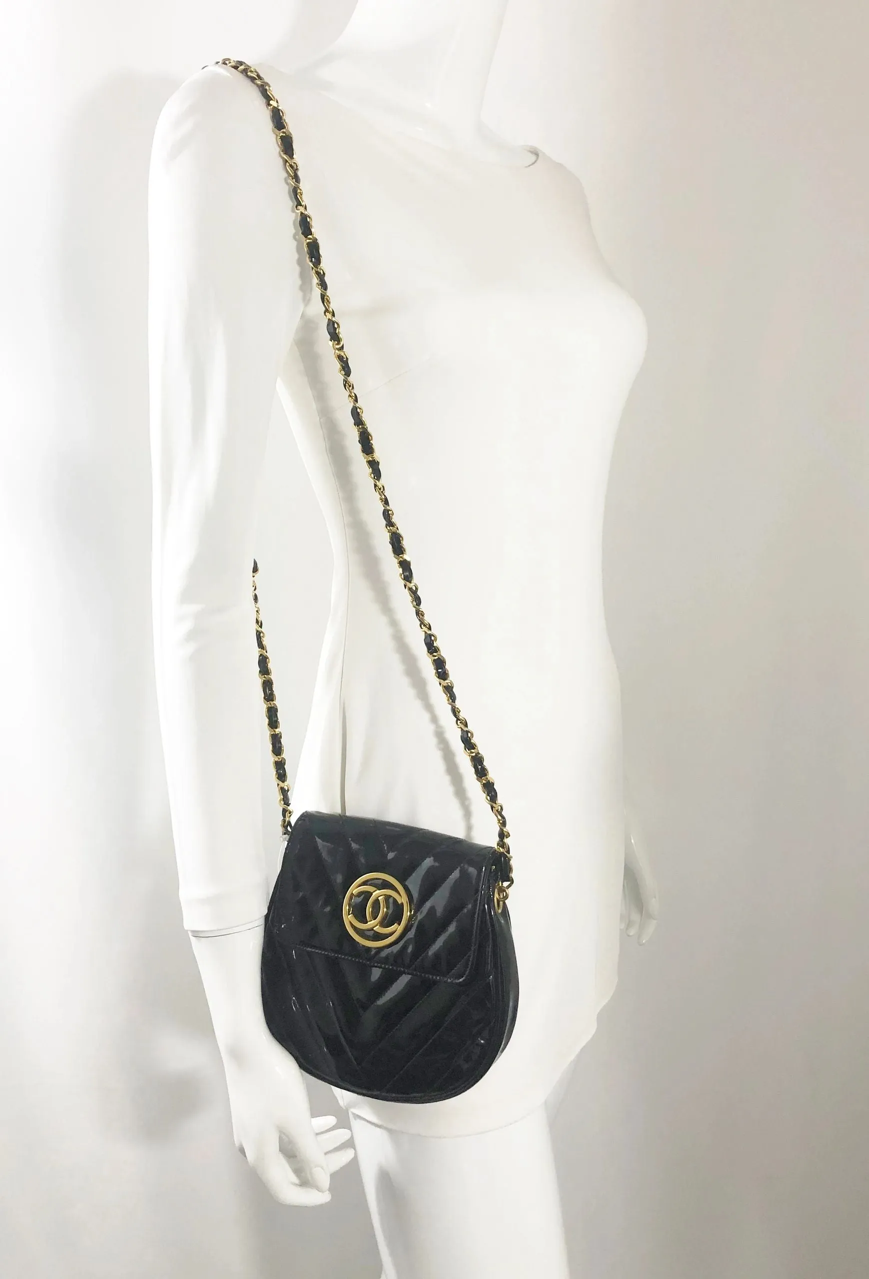 Vintage Chanel Patent Leather Shoulder Bag