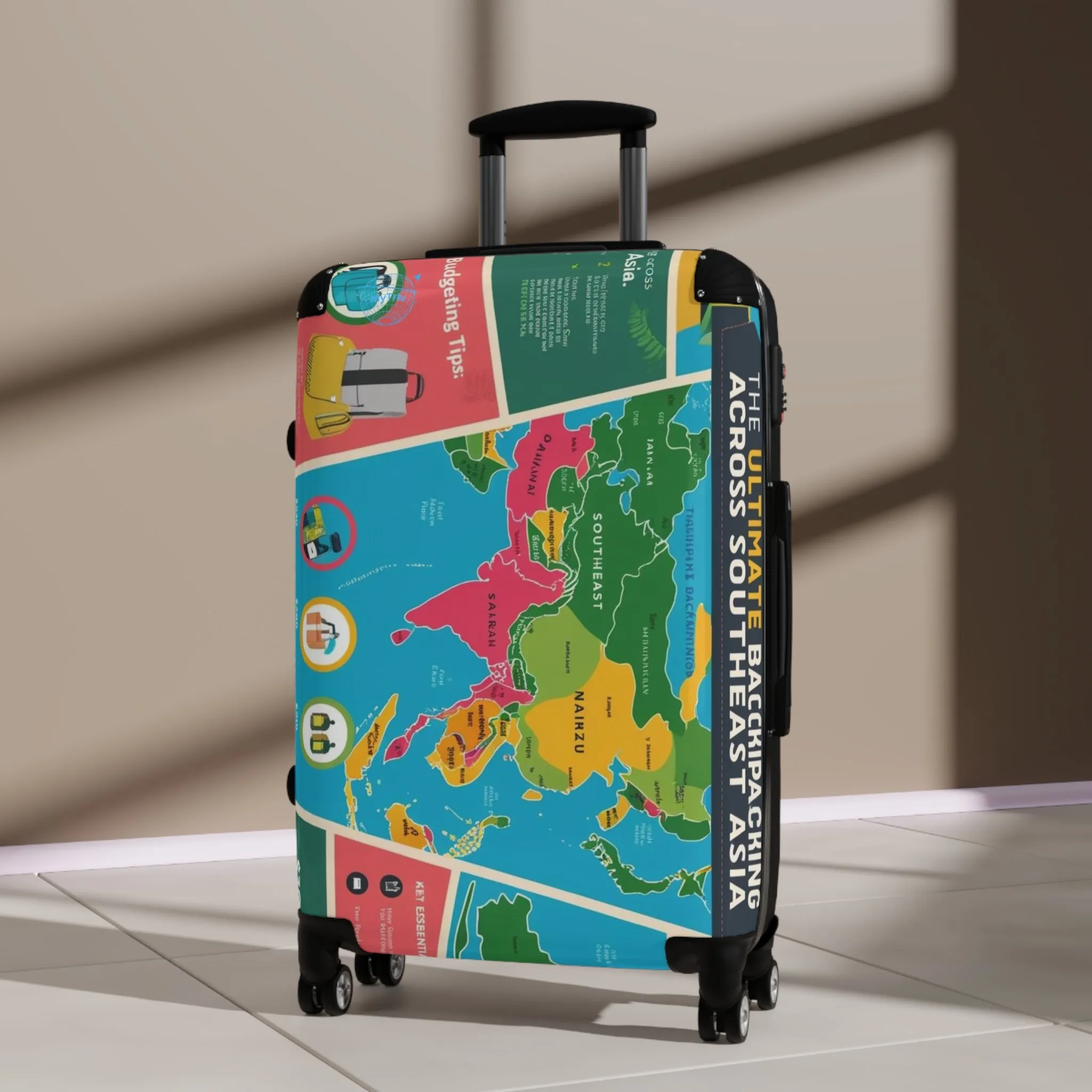 Vintage Map Design Suitcase - Travel in Style