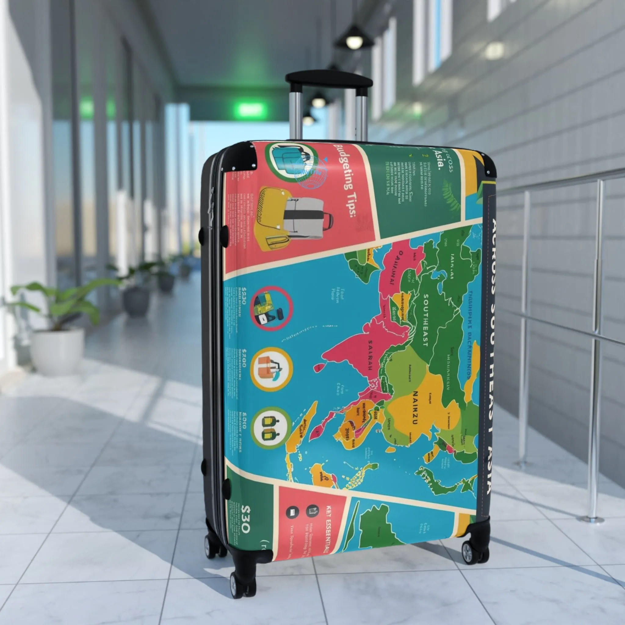 Vintage Map Design Suitcase - Travel in Style