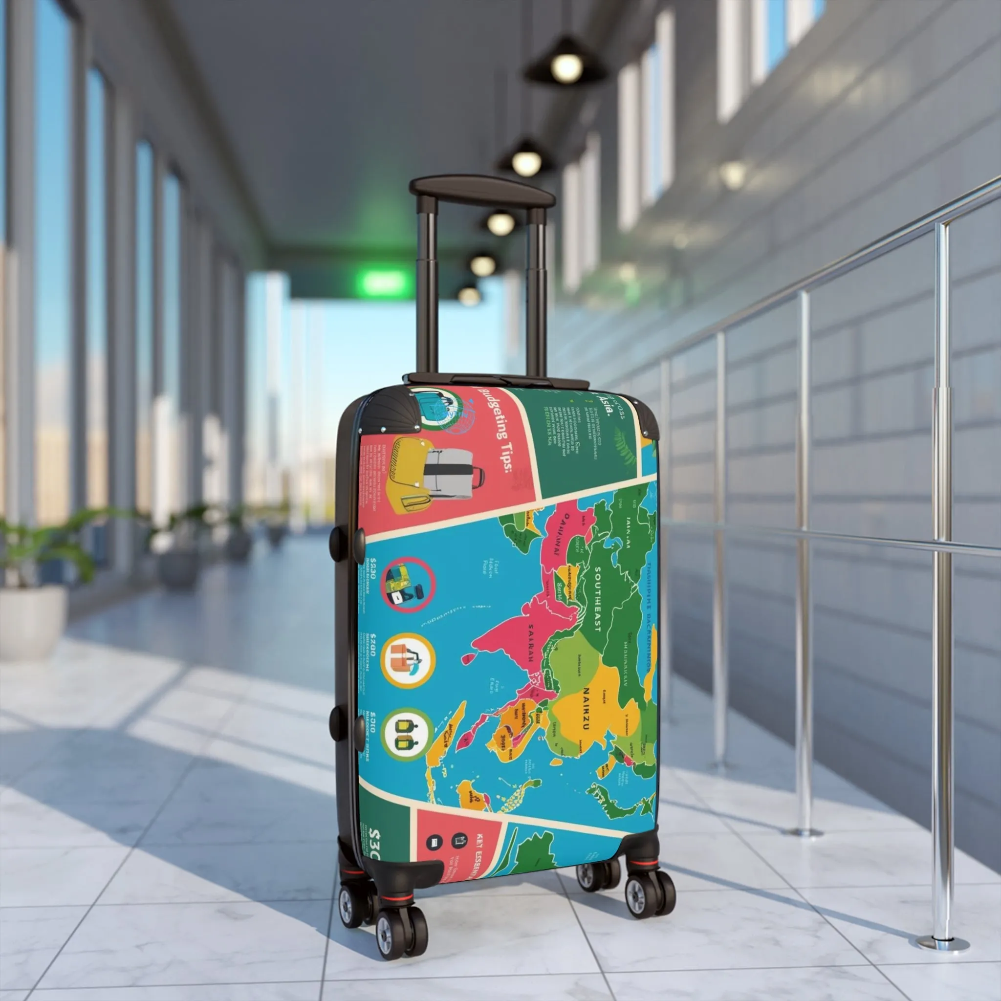 Vintage Map Design Suitcase - Travel in Style