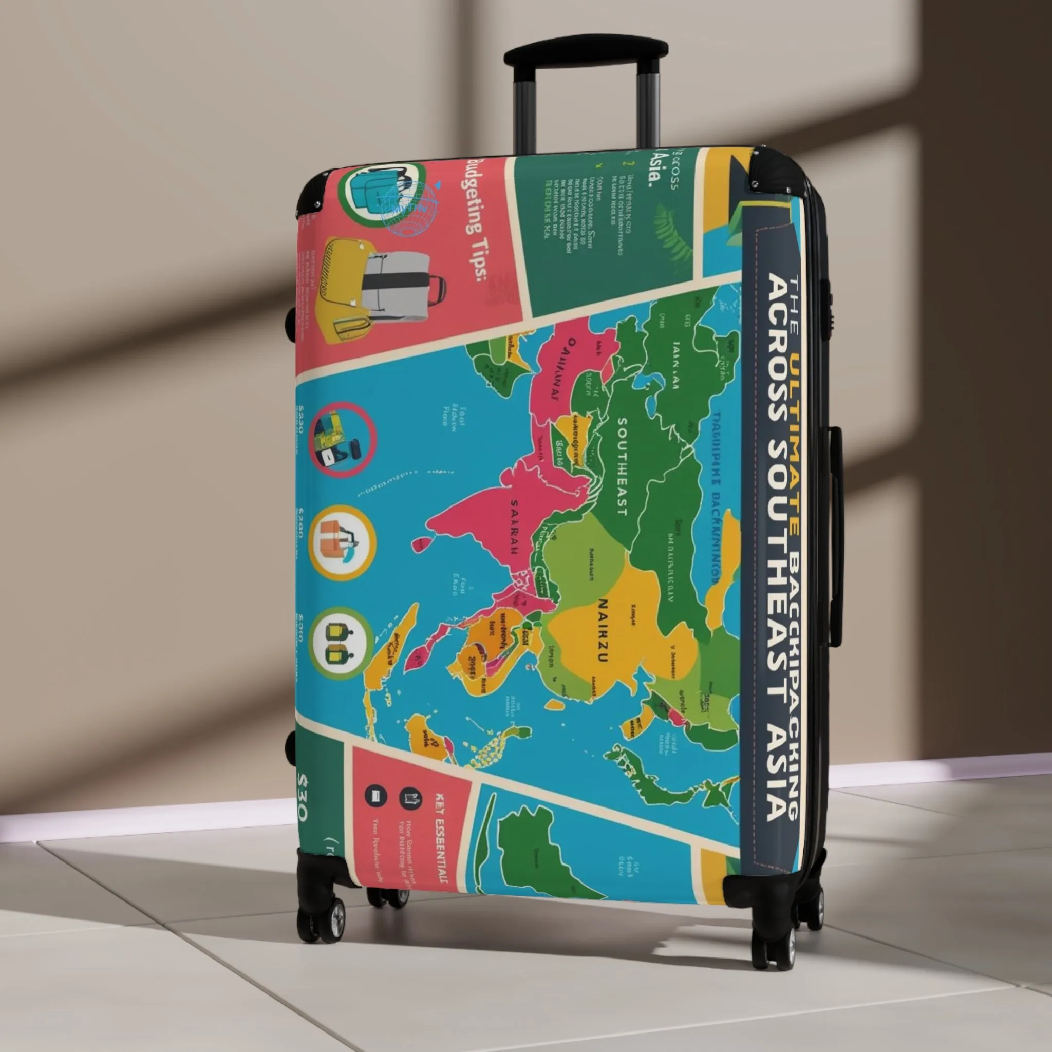Vintage Map Design Suitcase - Travel in Style