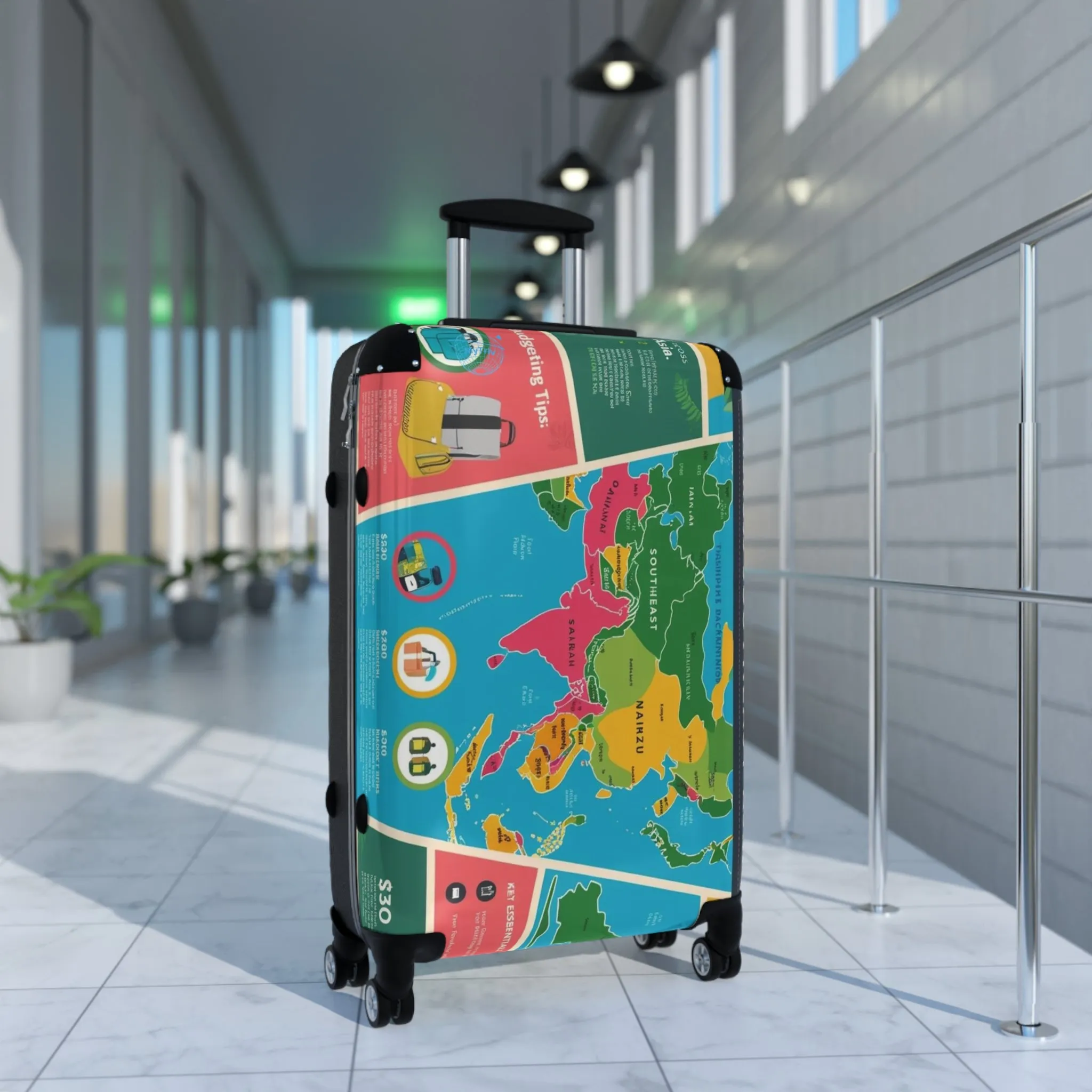 Vintage Map Design Suitcase - Travel in Style