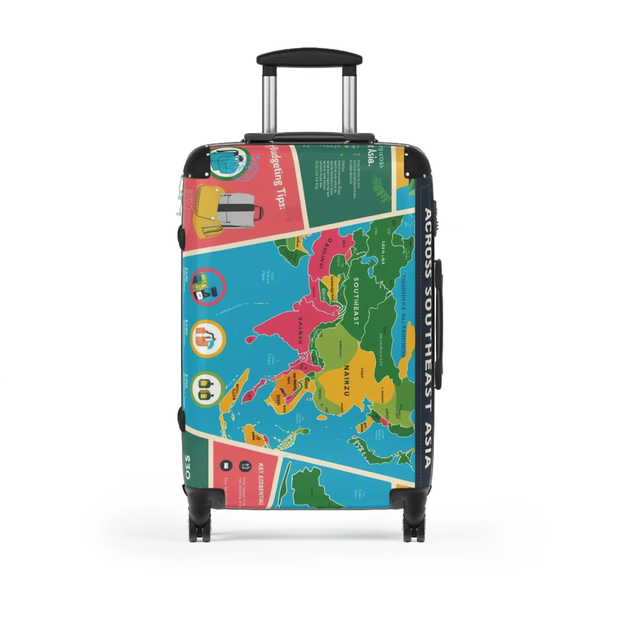 Vintage Map Design Suitcase - Travel in Style