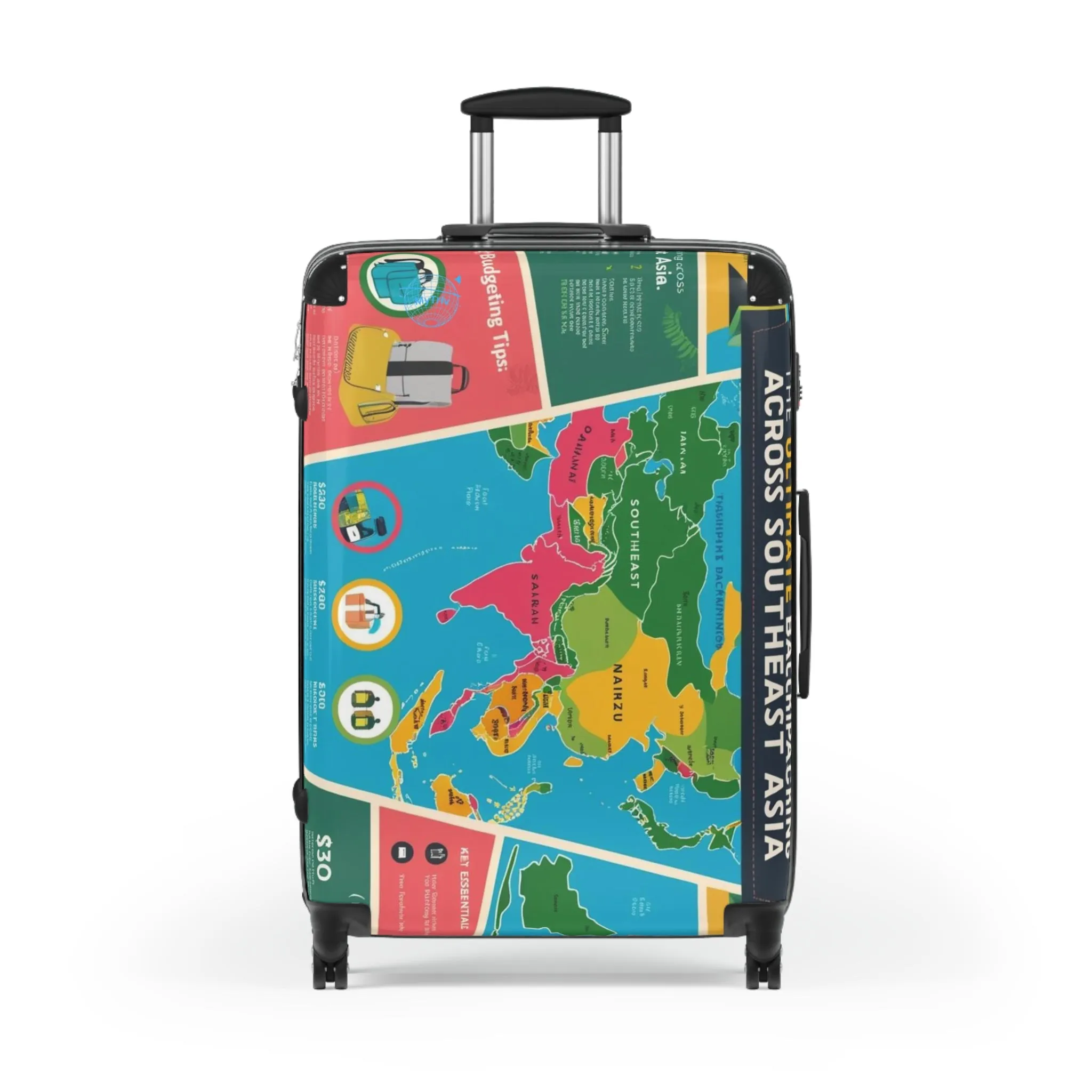 Vintage Map Design Suitcase - Travel in Style