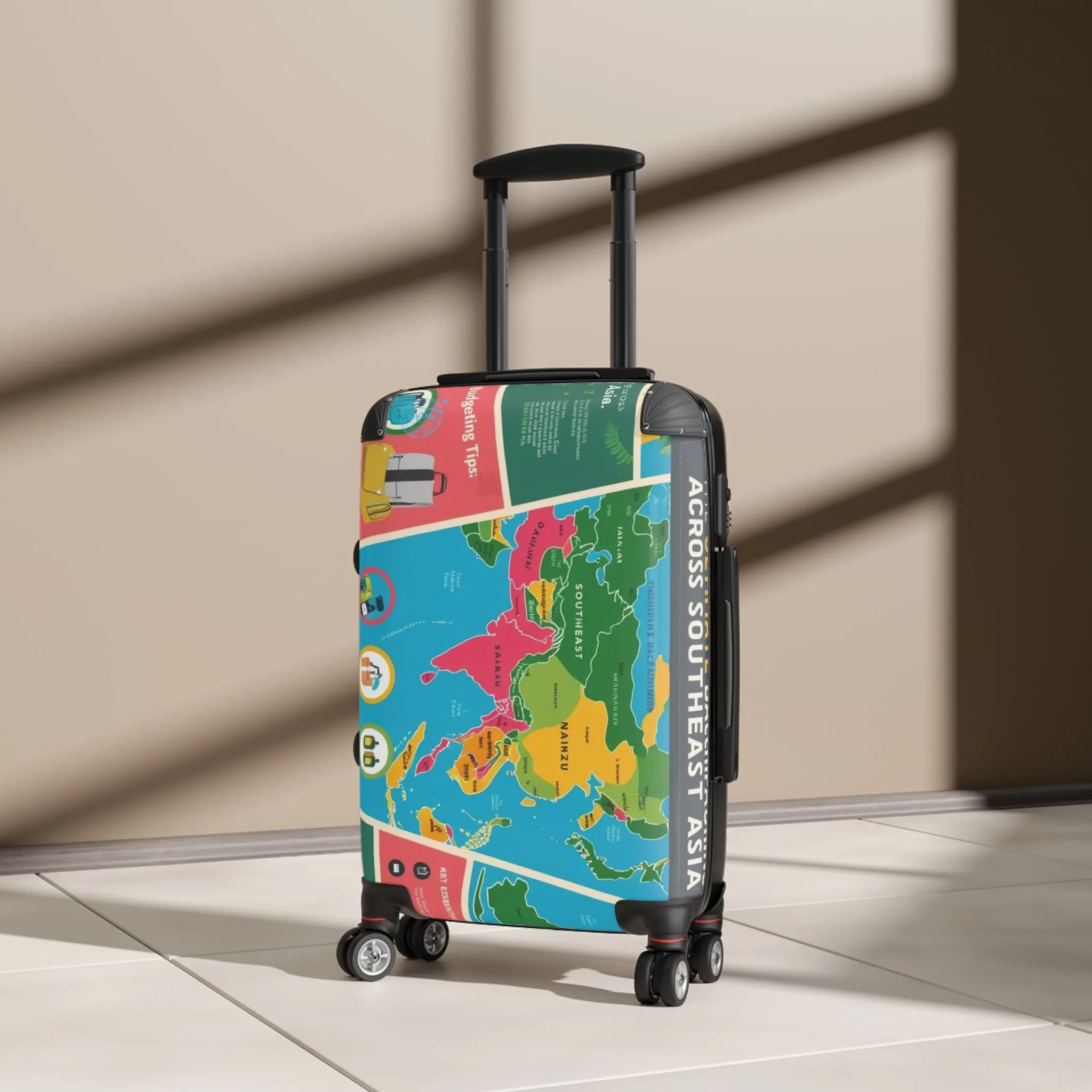 Vintage Map Design Suitcase - Travel in Style