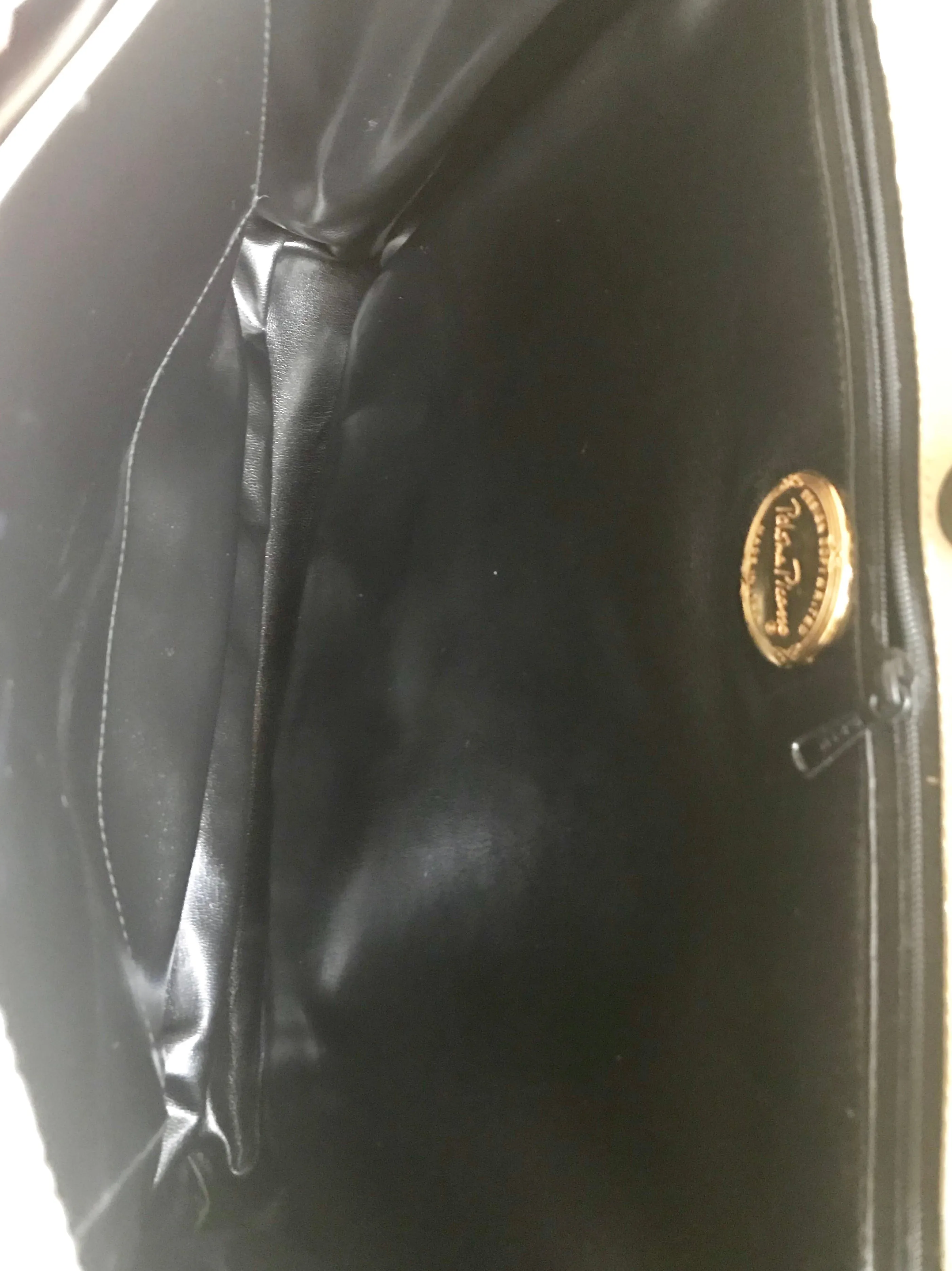 Vintage Paloma Picasso ivory beige leather large shoulder bag, tote bag with golden alphabet, letter print. Must have daily purse. 050425r3
