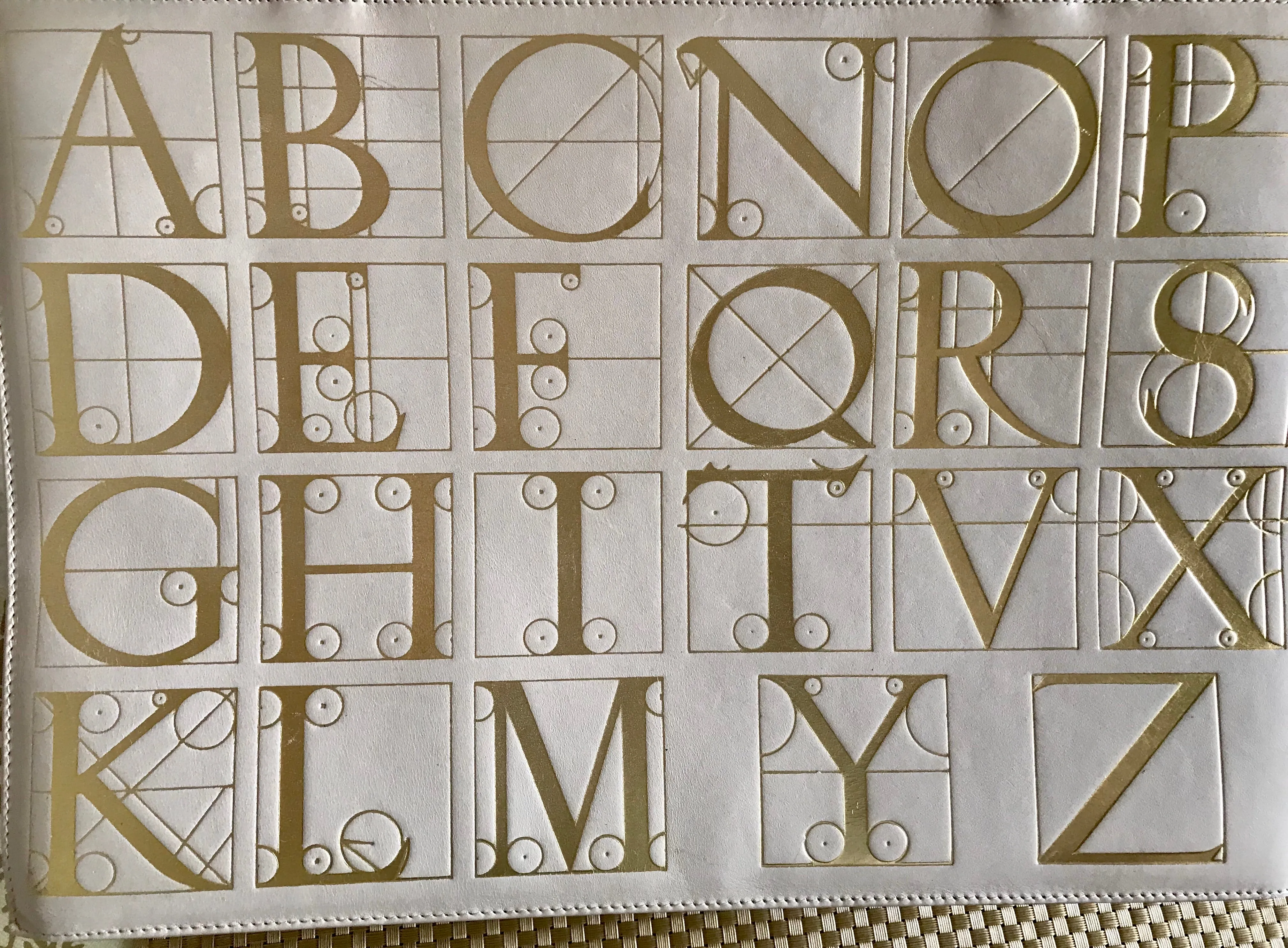 Vintage Paloma Picasso ivory beige leather large shoulder bag, tote bag with golden alphabet, letter print. Must have daily purse. 050425r3