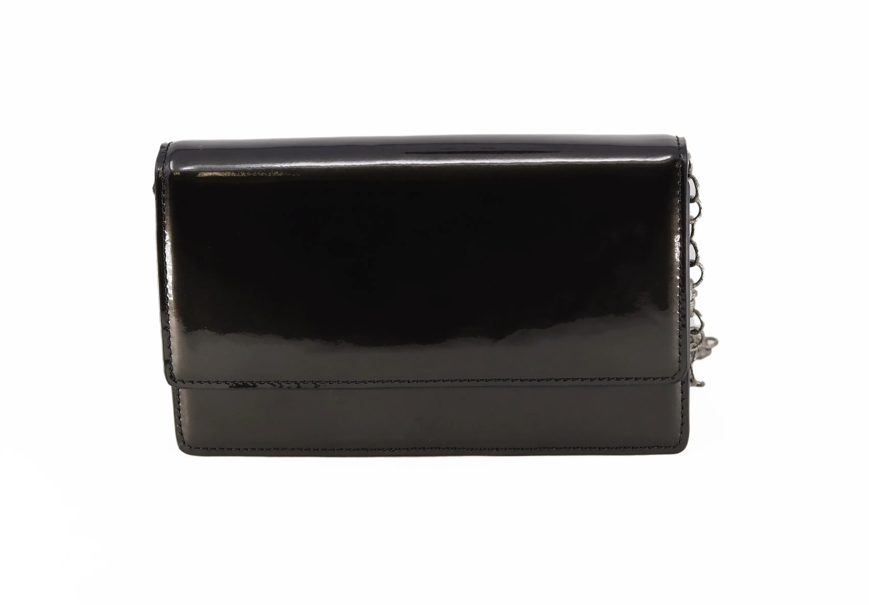 WALLET IN BLACK SPARKLE PATENT LEATHER