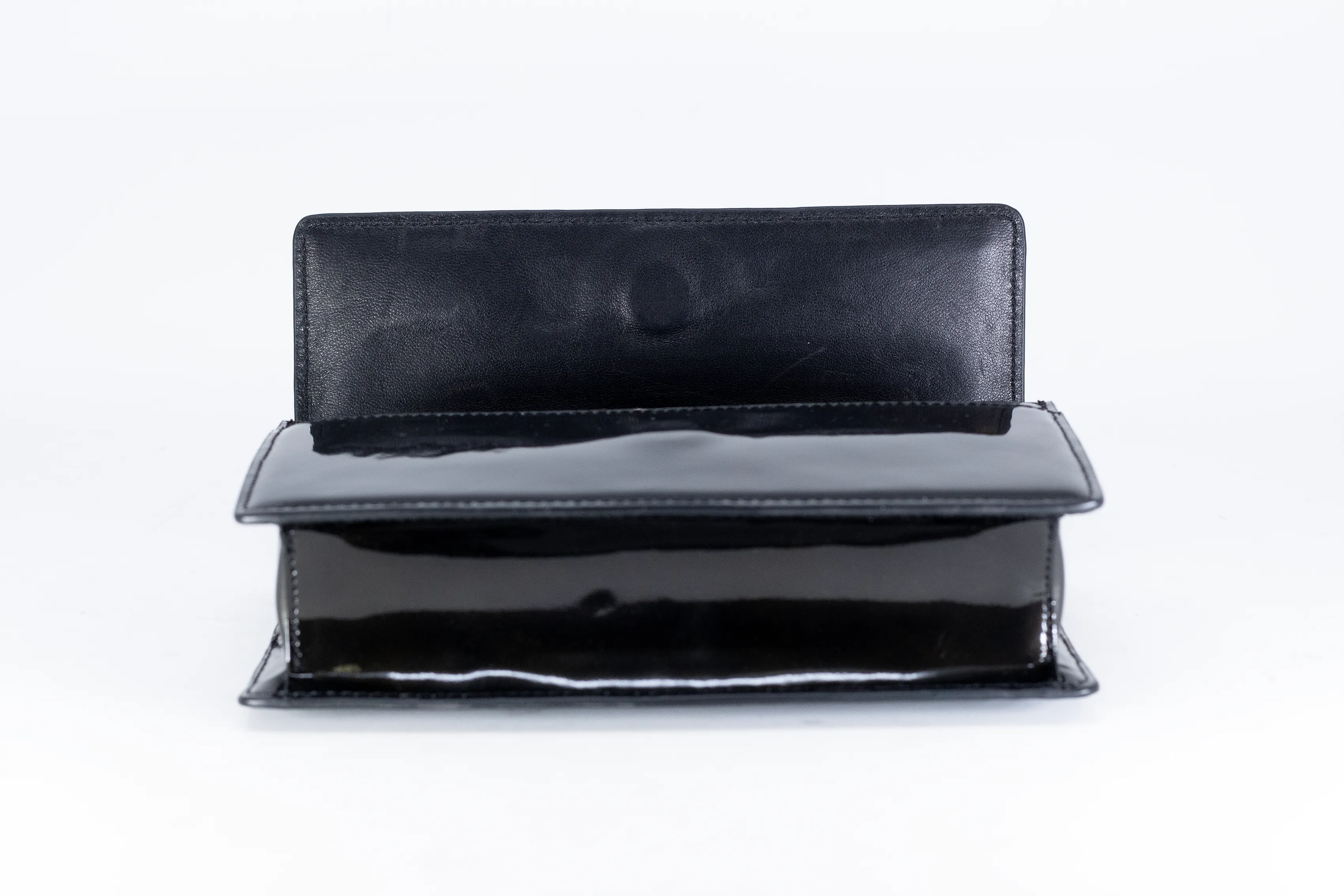 WALLET IN BLACK SPARKLE PATENT LEATHER