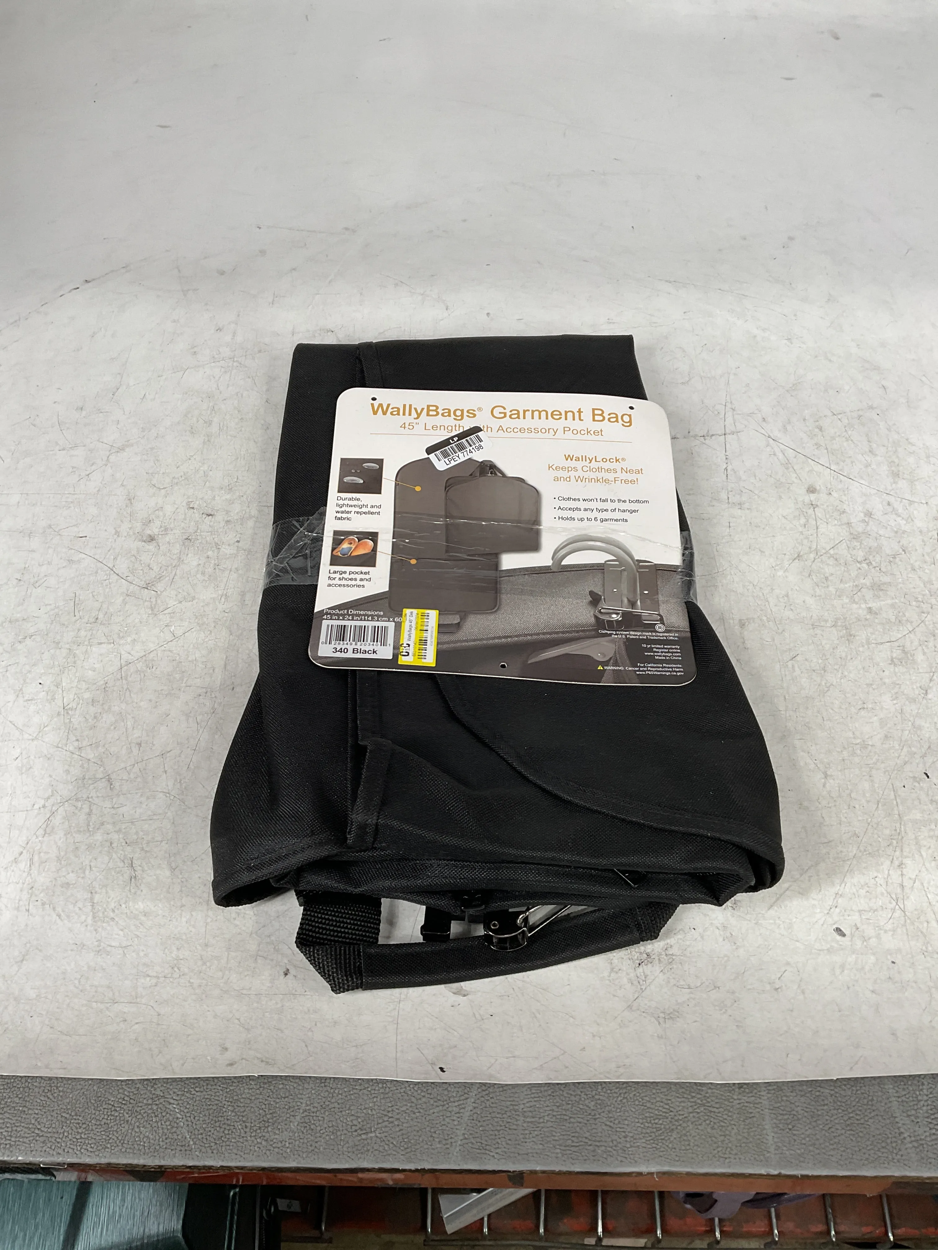 WallyBags 45" Deluxe Slim Travel Garment Bag with Accessory Pocket, Black, Inch Black 45 Inch U3
