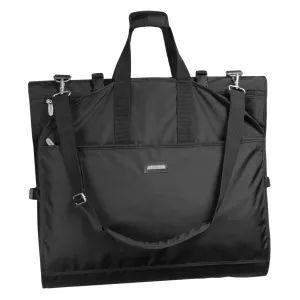 WallyBags 66 Premium Tri-Fold Carry On Destination Wedding Gown Travel Bag with multiple pockets and shoulder strap U3