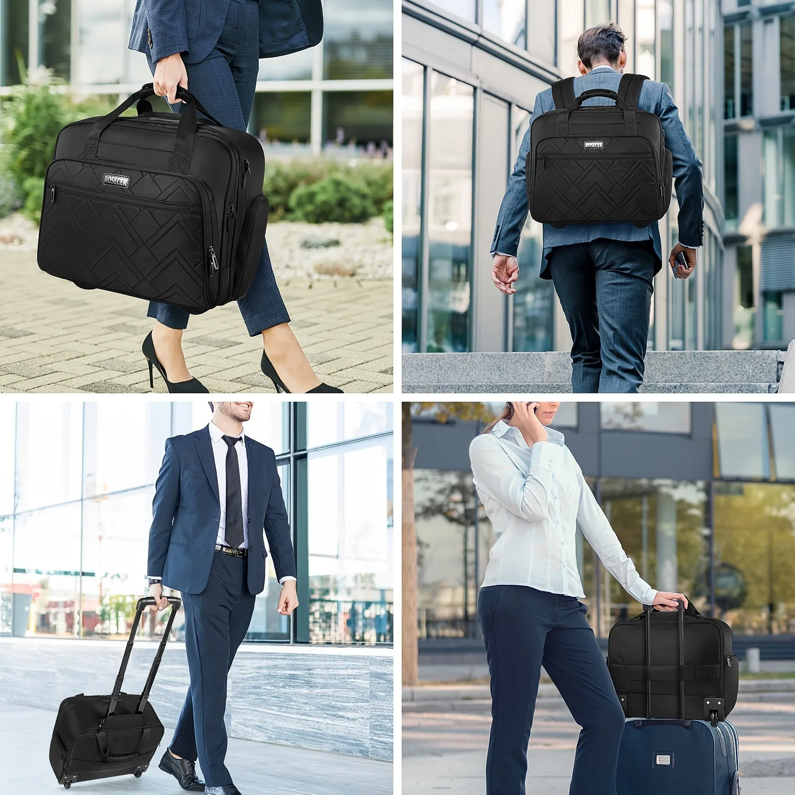 Waterproof Rolling Laptop Bag 43 94 Cm for Men & Women