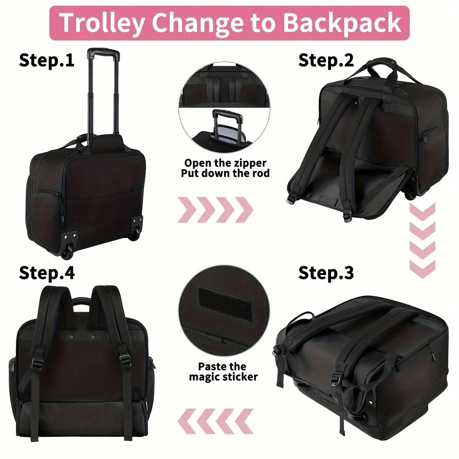 Waterproof Rolling Laptop Bag 43 94 Cm for Men & Women