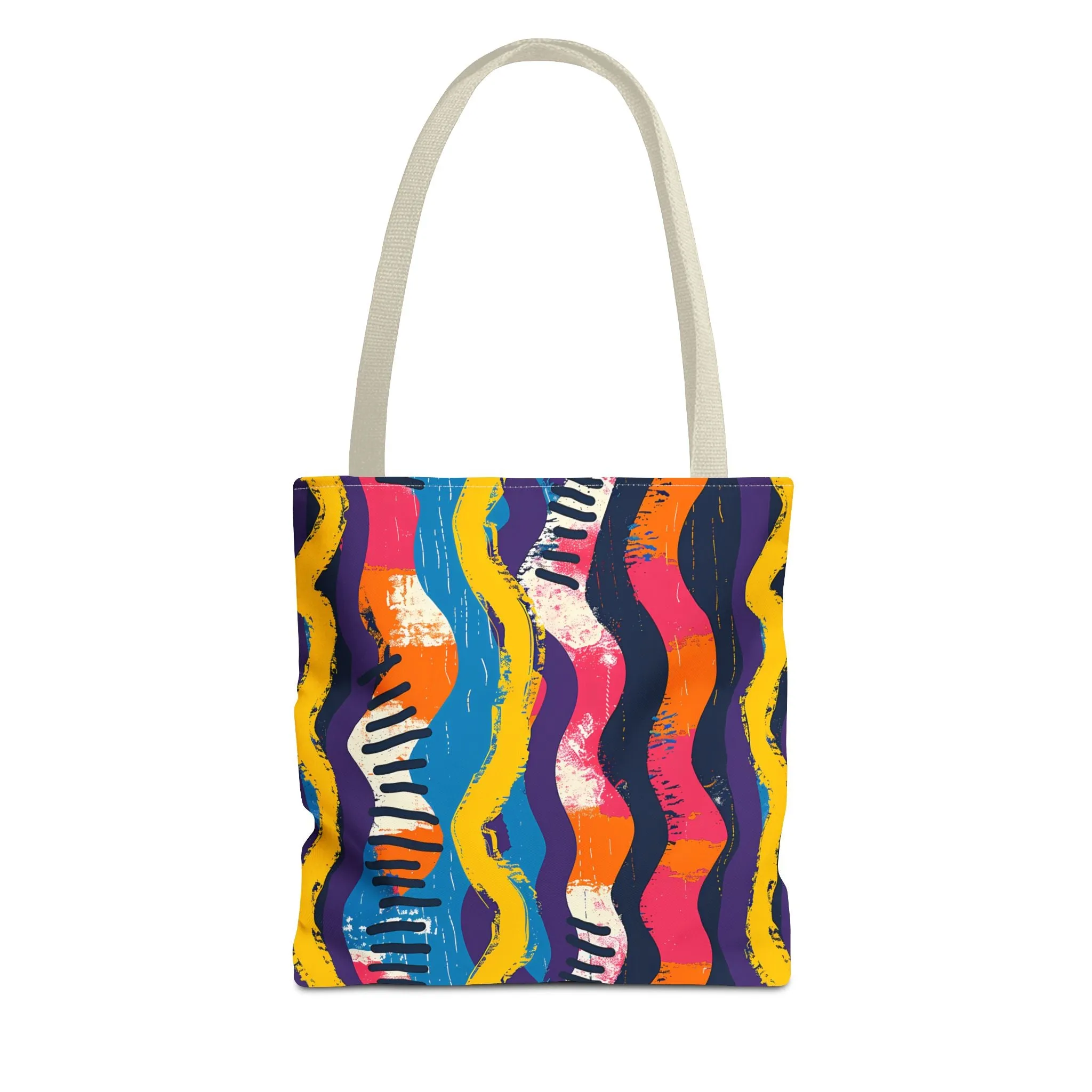 Waveform Vibes Tote Bag - Ride the Waves of Modern Art Everywhere You Go! Available in 3 sizes.