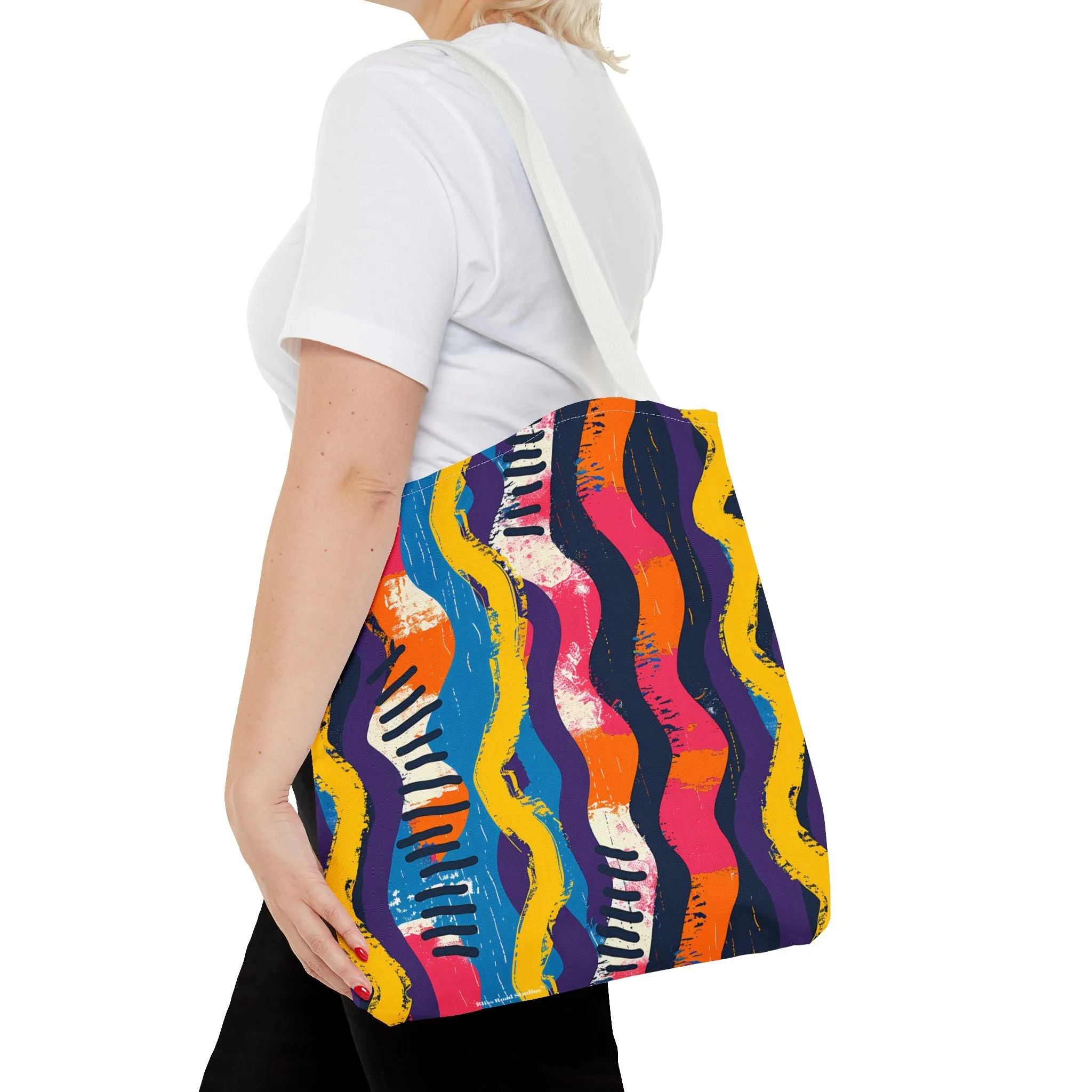 Waveform Vibes Tote Bag - Ride the Waves of Modern Art Everywhere You Go! Available in 3 sizes.