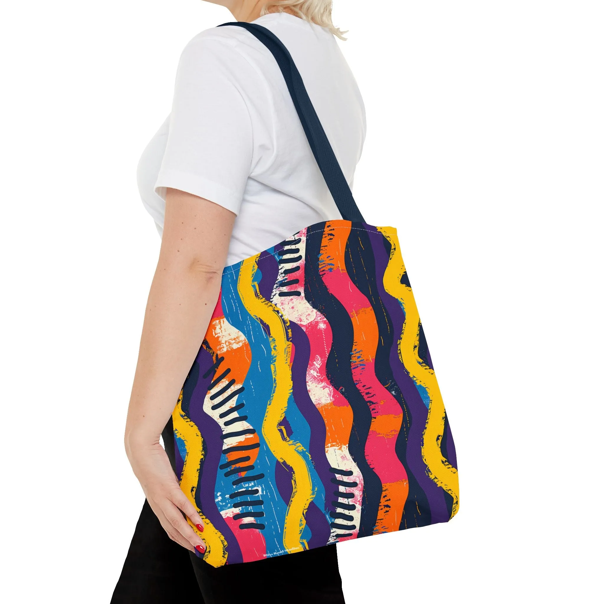 Waveform Vibes Tote Bag - Ride the Waves of Modern Art Everywhere You Go! Available in 3 sizes.
