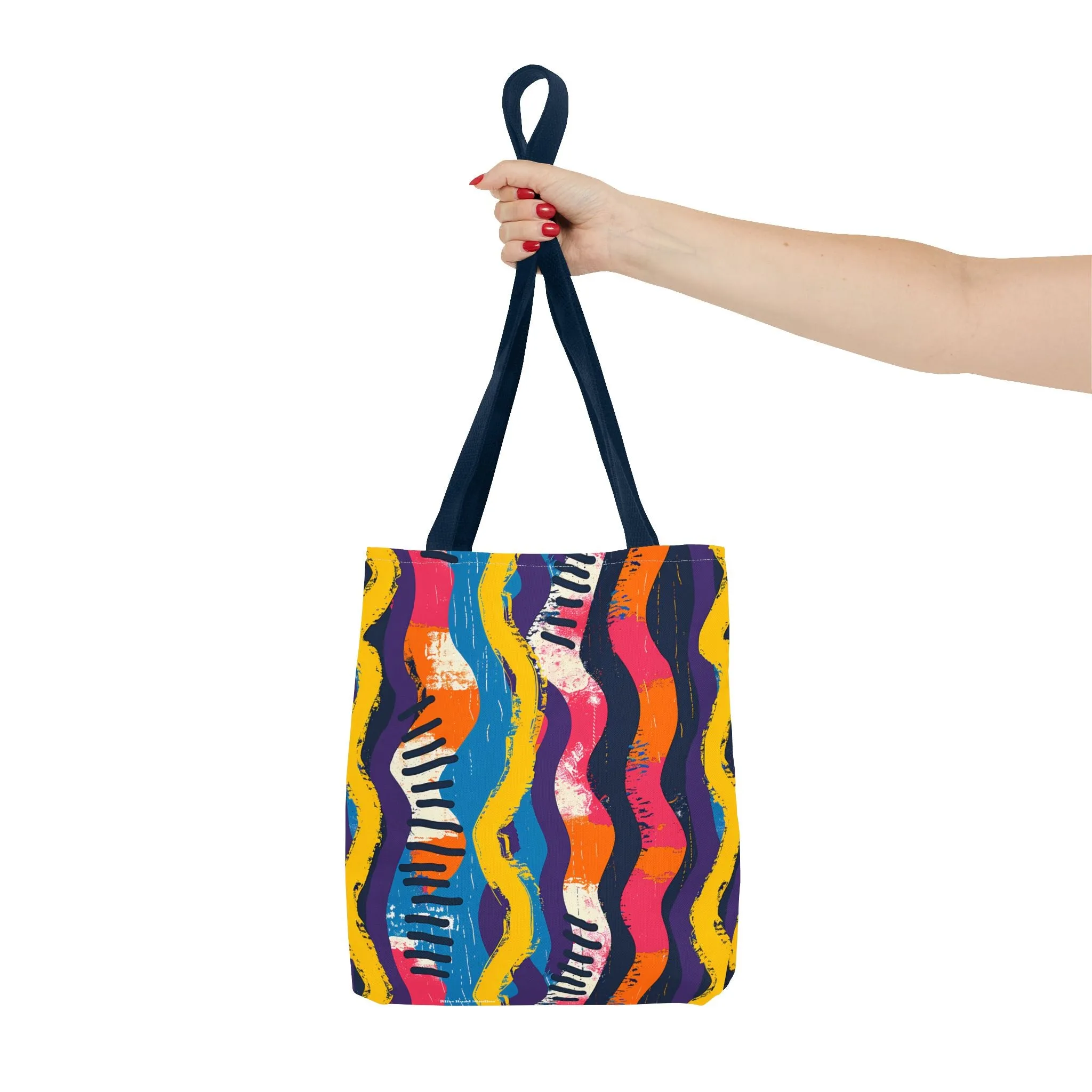 Waveform Vibes Tote Bag - Ride the Waves of Modern Art Everywhere You Go! Available in 3 sizes.
