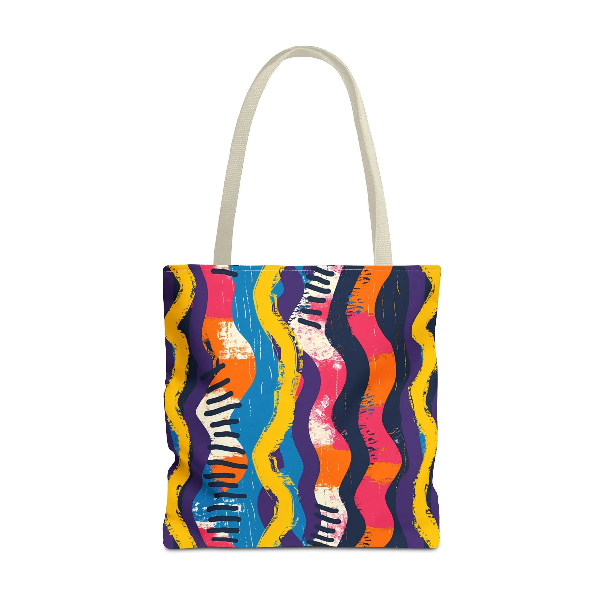 Waveform Vibes Tote Bag - Ride the Waves of Modern Art Everywhere You Go! Available in 3 sizes.
