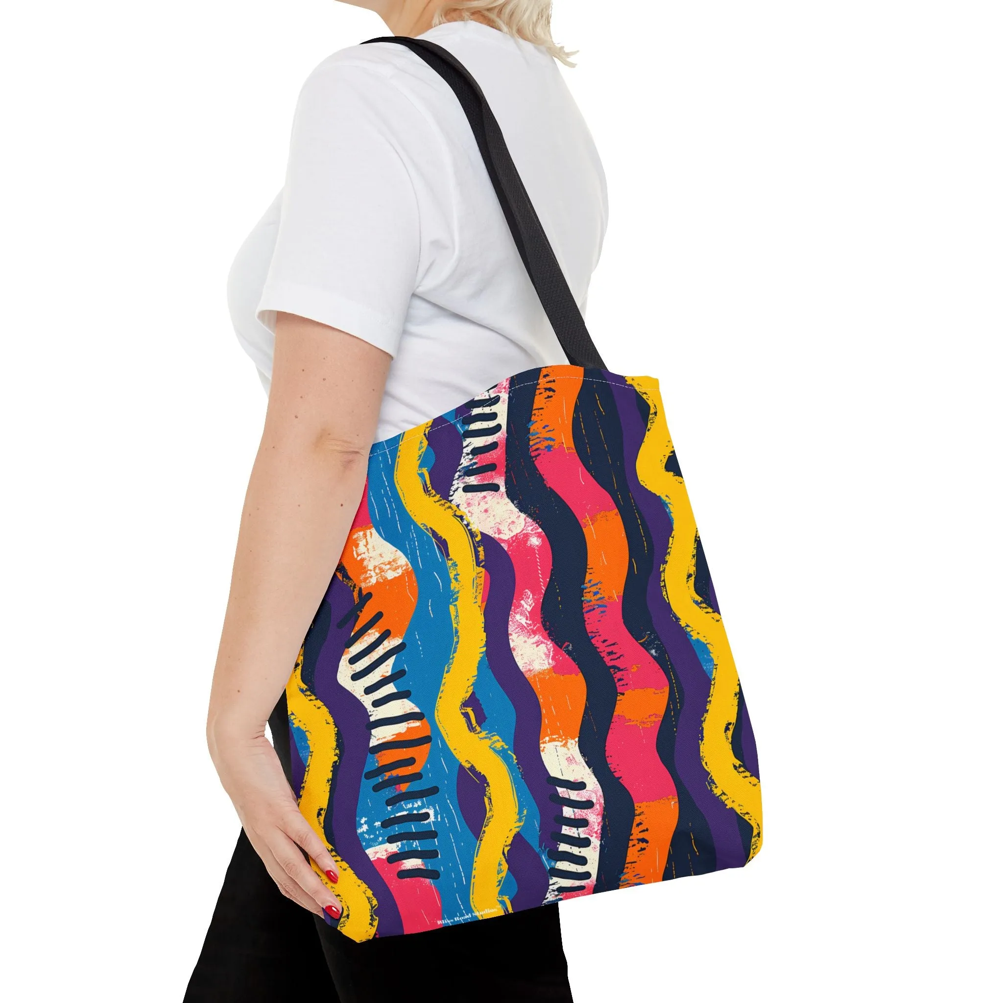 Waveform Vibes Tote Bag - Ride the Waves of Modern Art Everywhere You Go! Available in 3 sizes.