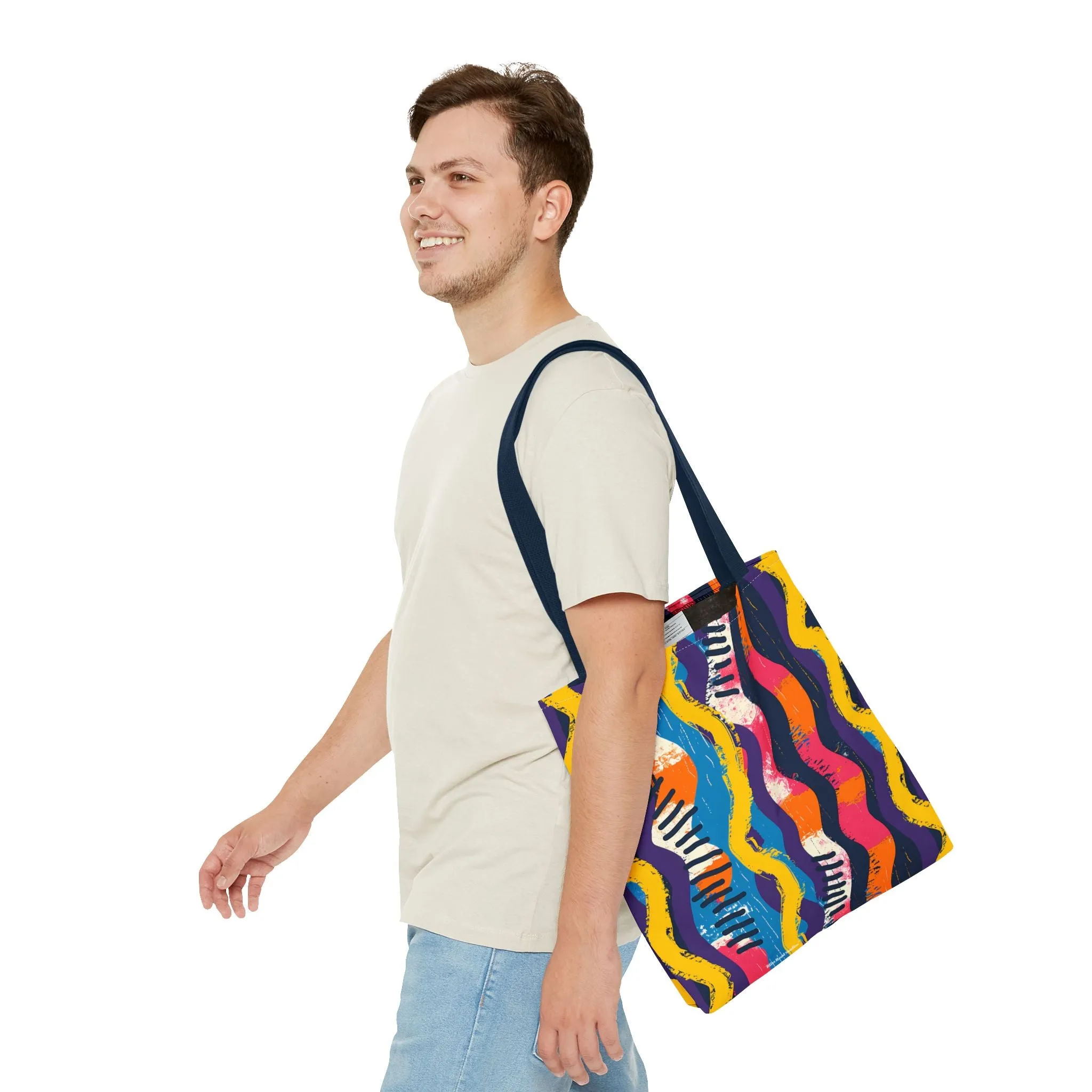 Waveform Vibes Tote Bag - Ride the Waves of Modern Art Everywhere You Go! Available in 3 sizes.