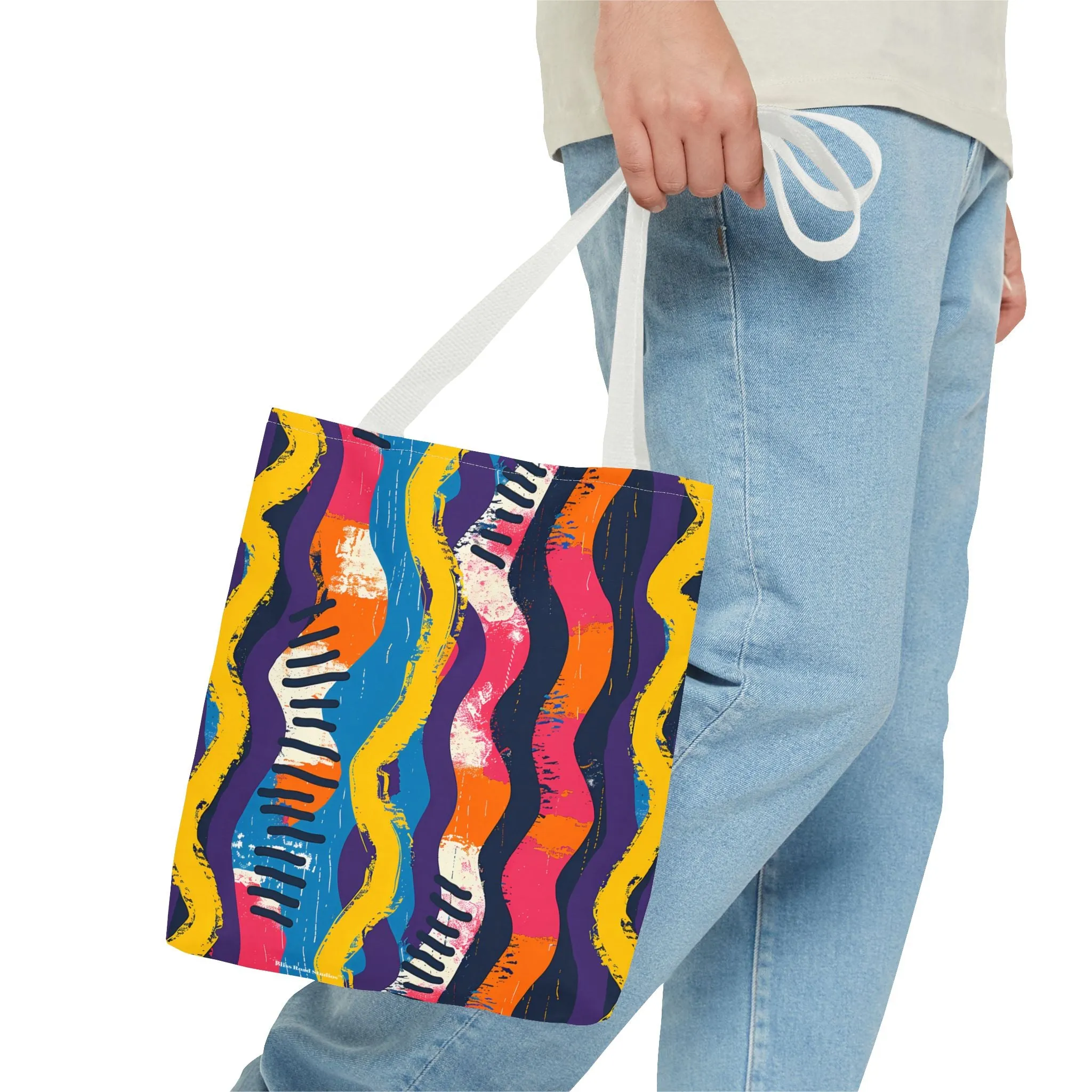 Waveform Vibes Tote Bag - Ride the Waves of Modern Art Everywhere You Go! Available in 3 sizes.